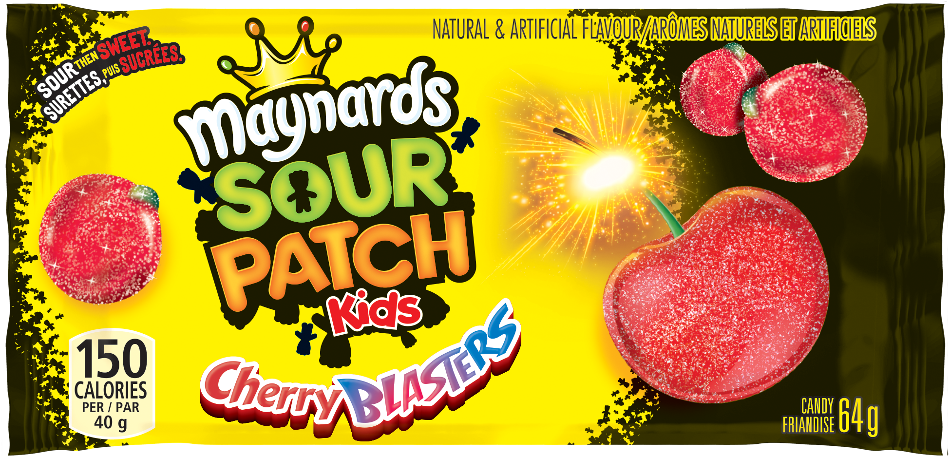 Maynards Sour Cherry Blasters Candy, 64g-1