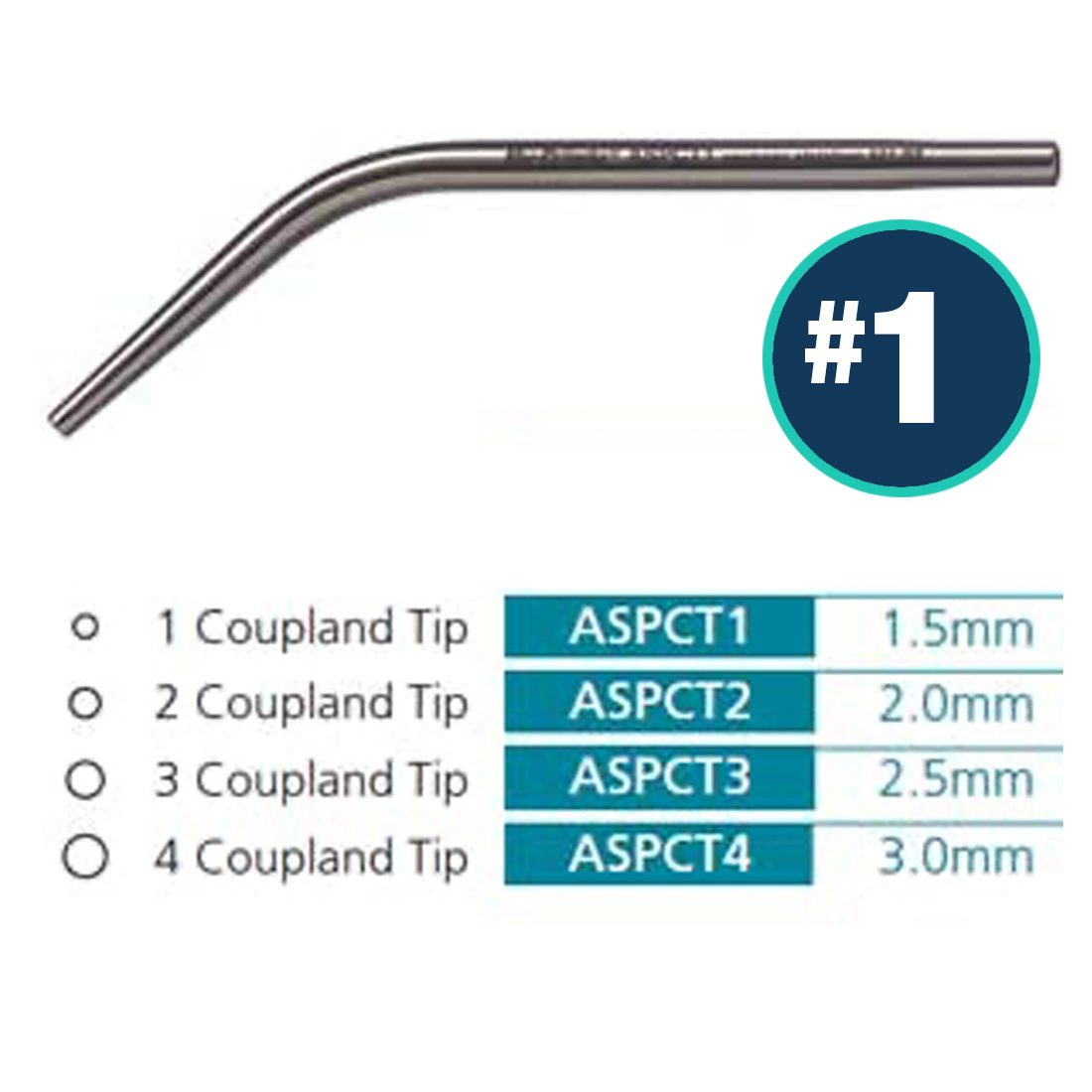 Suction Tip Coupland Sz 1 1.5mm Opening 4" 10cm