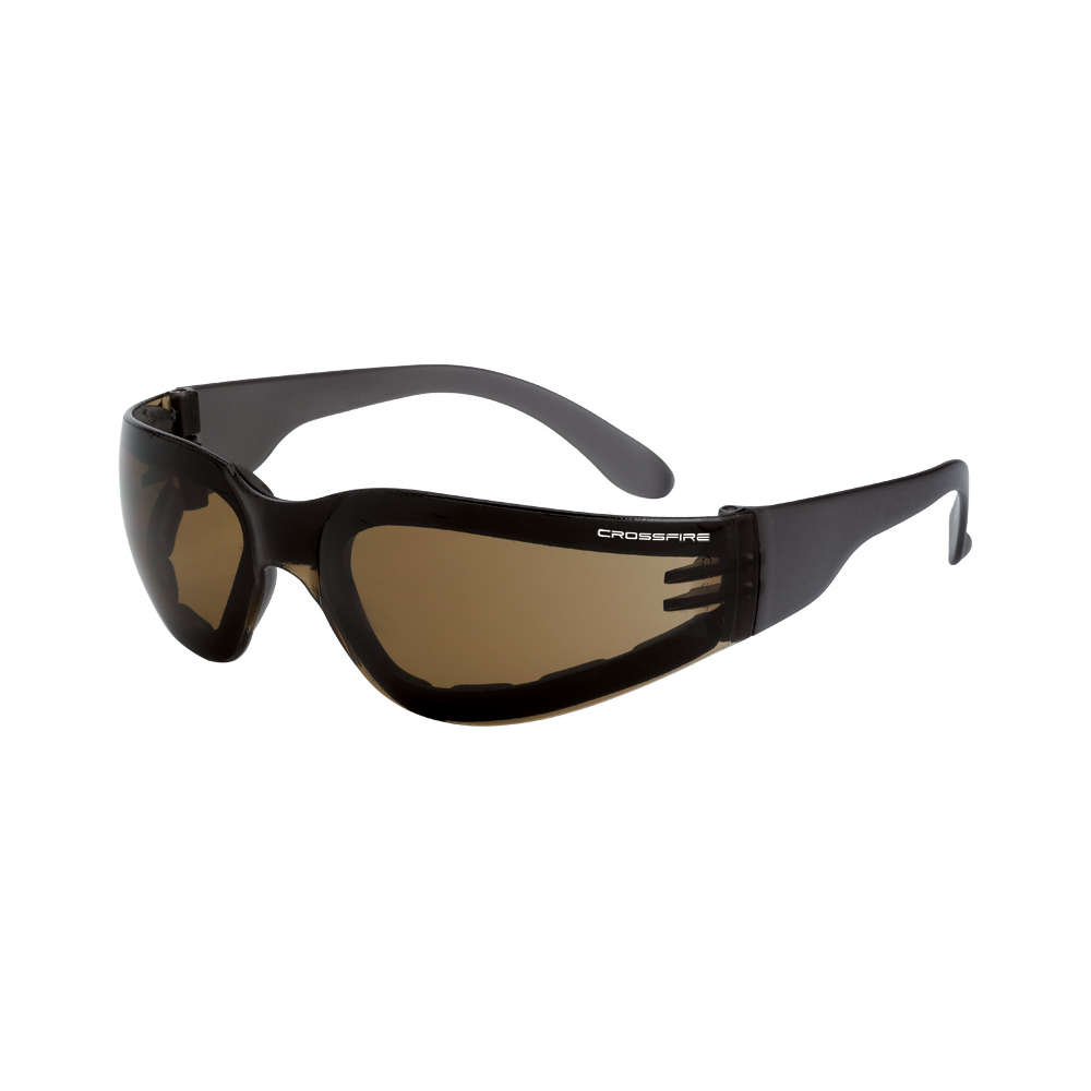 Shield Foam Lined Safety Eyewear - Brown Frame - HD Brown Anti-Fog Lens