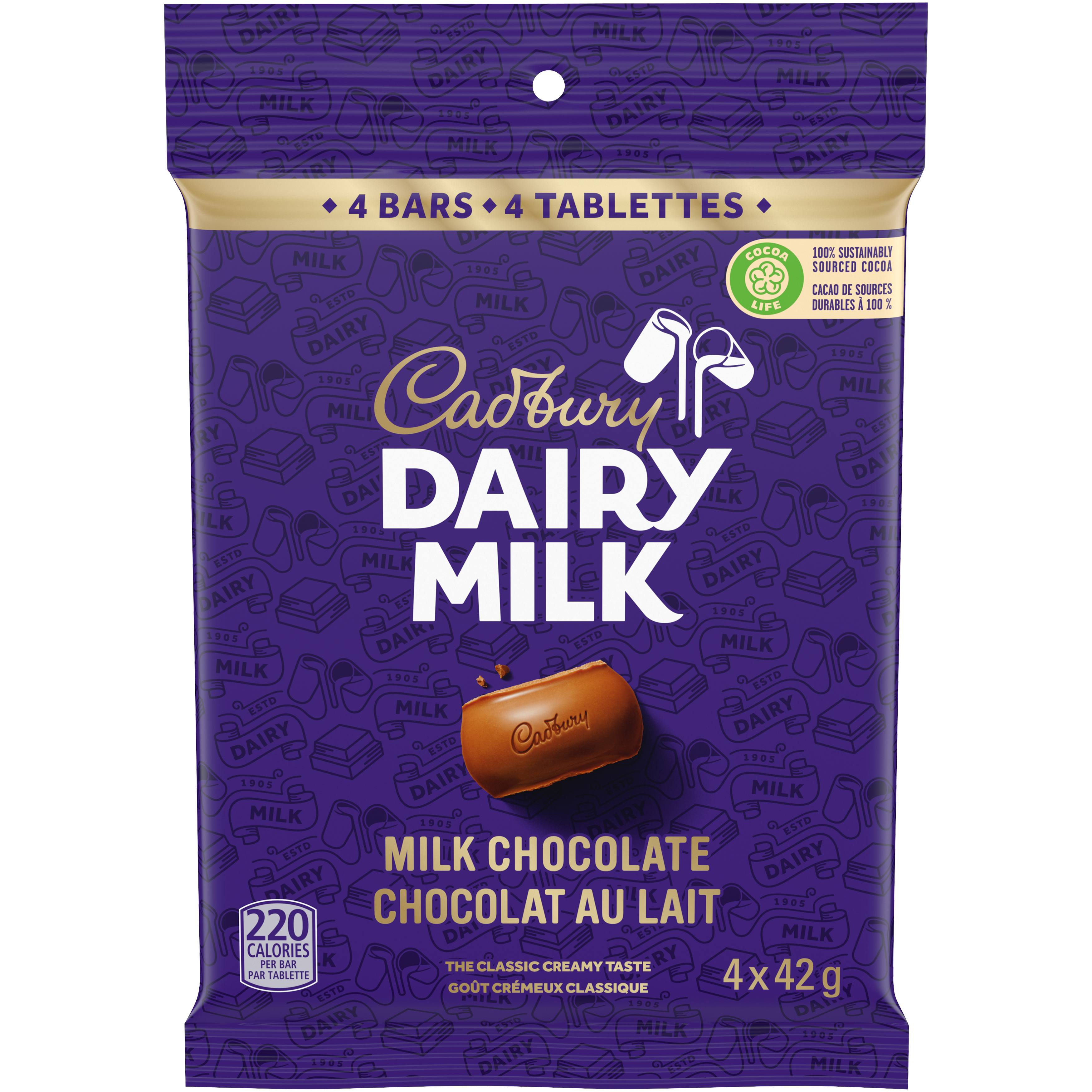 Cadbury Dairy Milk, Milk Chocolate, 4 Count, 168 g-1