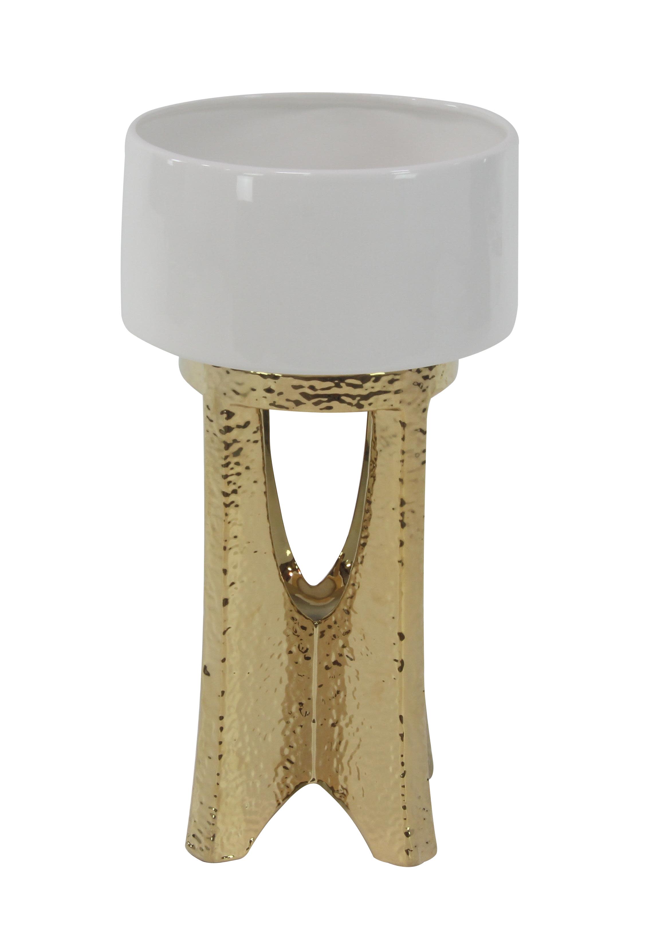 Gold Ceramic  Vase, 12" x 12" x 23"