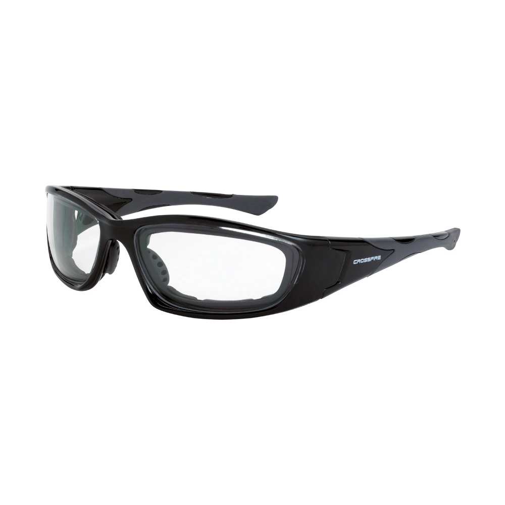 MP7 Foam Lined Safety Eyewear - Crystal Black Frame - Clear Anti-Fog Lens