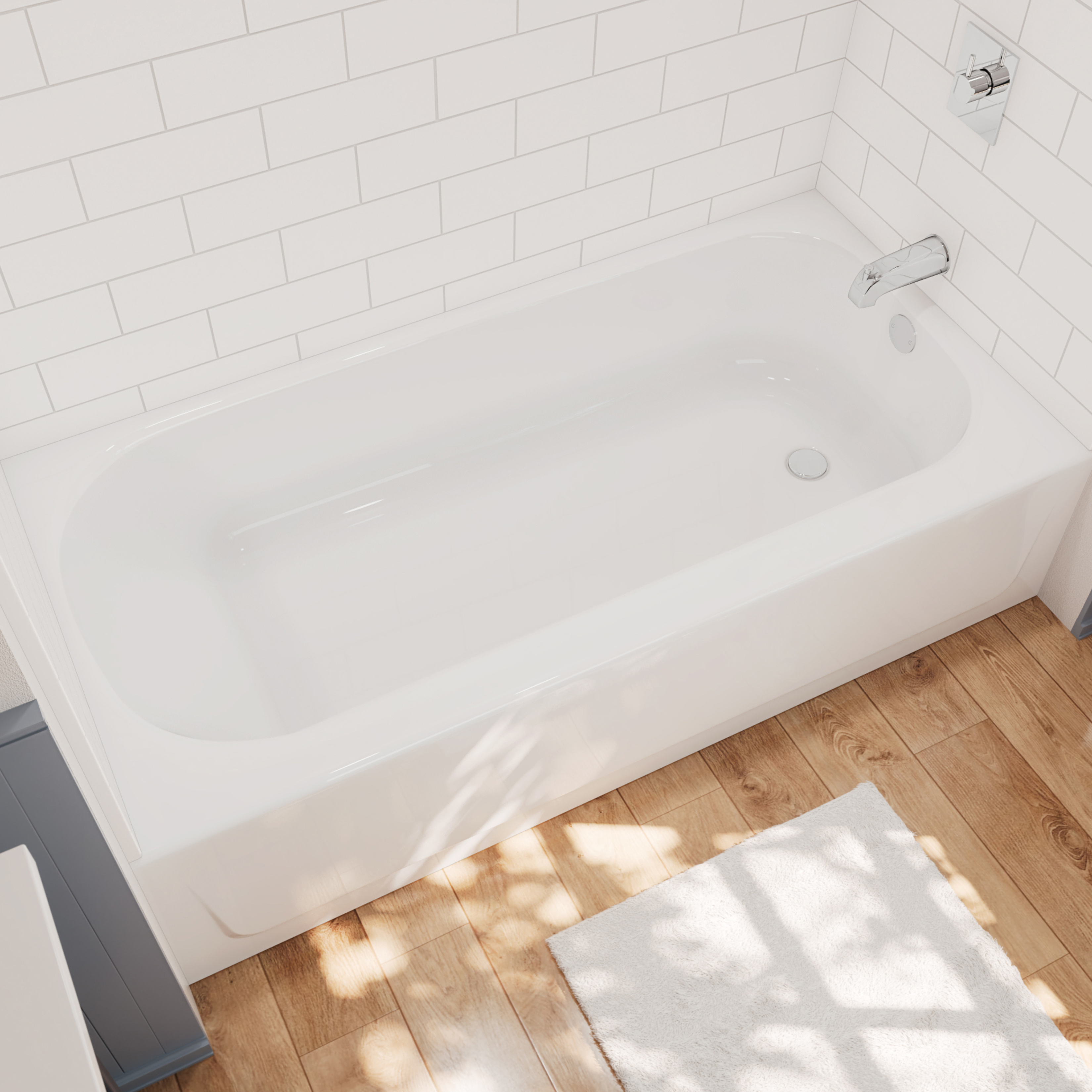 Aloha 6030 Porcelain Enamel Alcove Bathtub In view 4