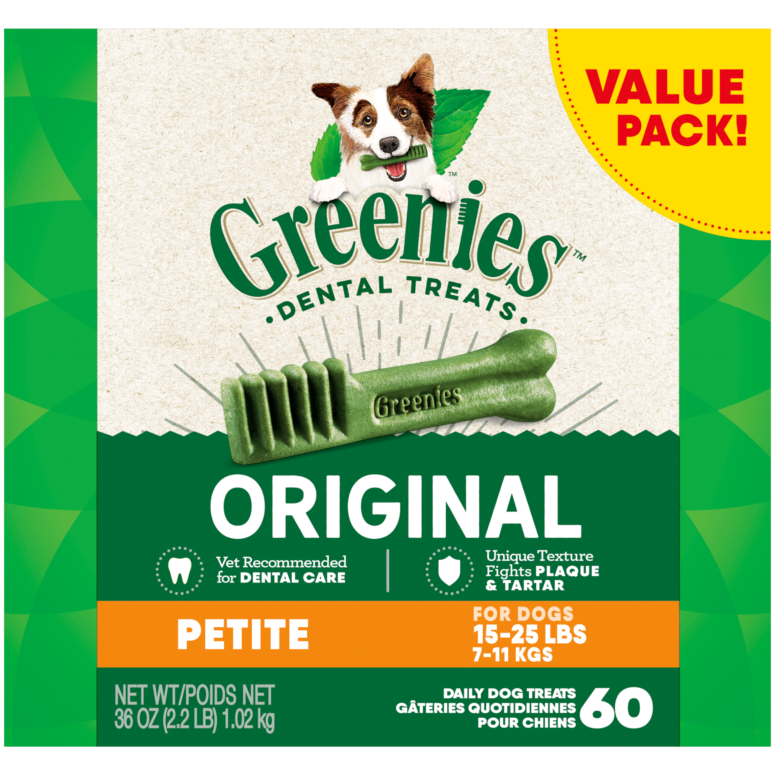 36 oz. Greenies Petite Value Tub Treat Pack (60 Count) - Treats