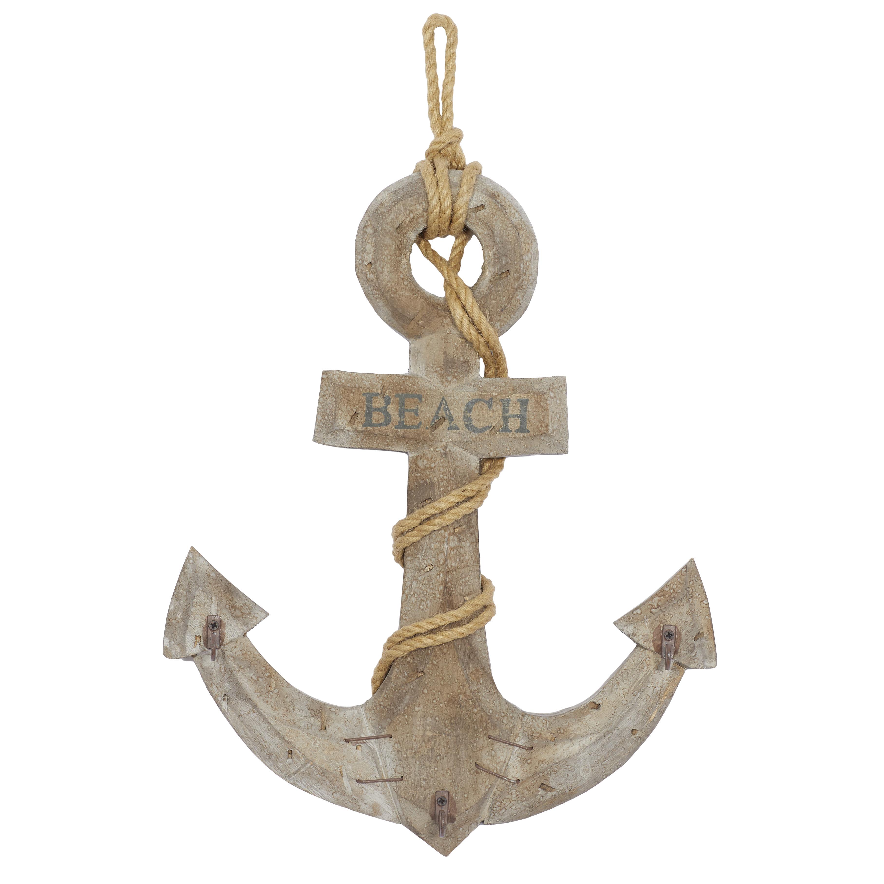 Brown Wood Coastal Wall Hook, 18 " x 12 " x 1 "