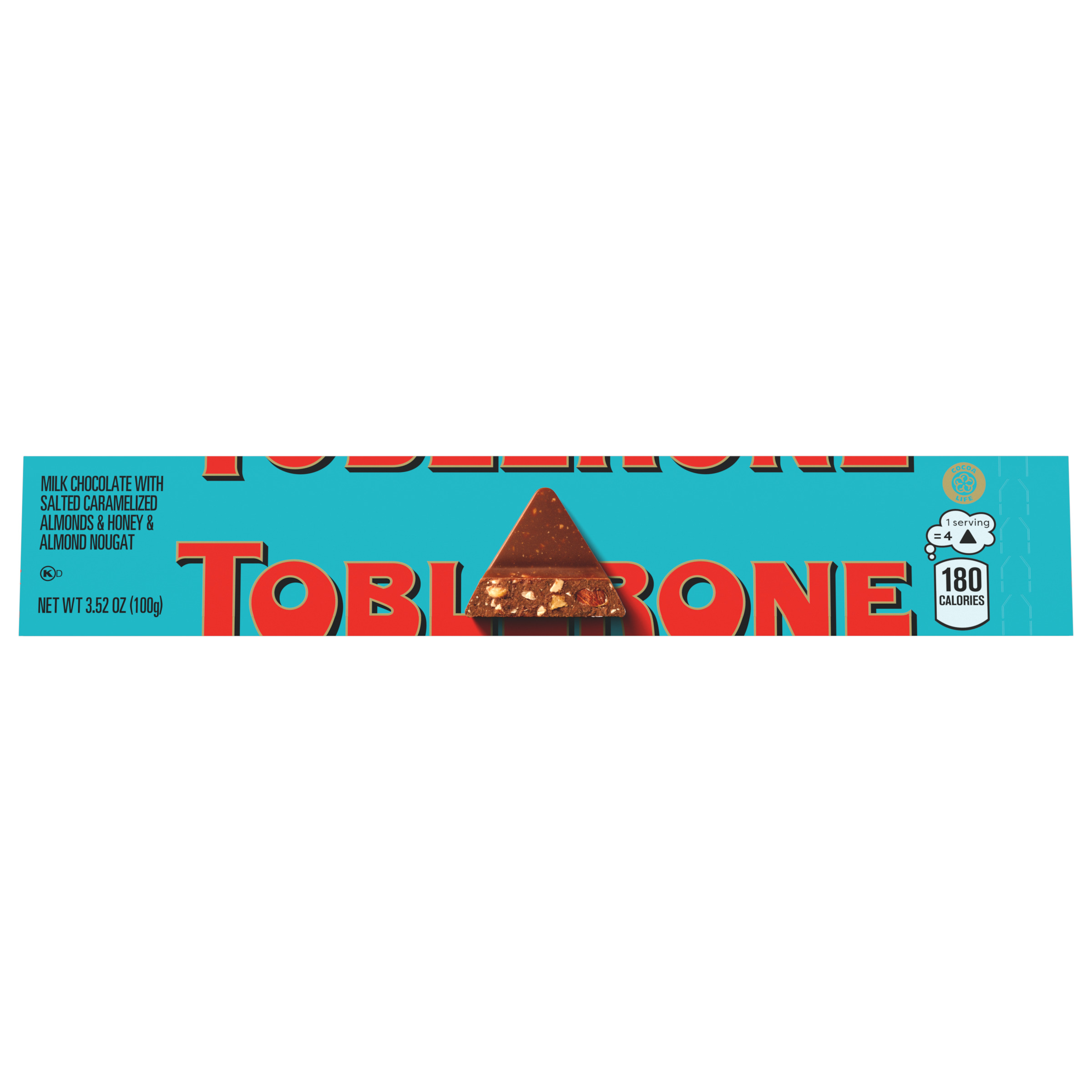 Toblerone Swiss Milk Chocolate Candy Bars with Salted Caramelized Almonds and Honey and Almond Nougat, 3.52 oz Bar-1