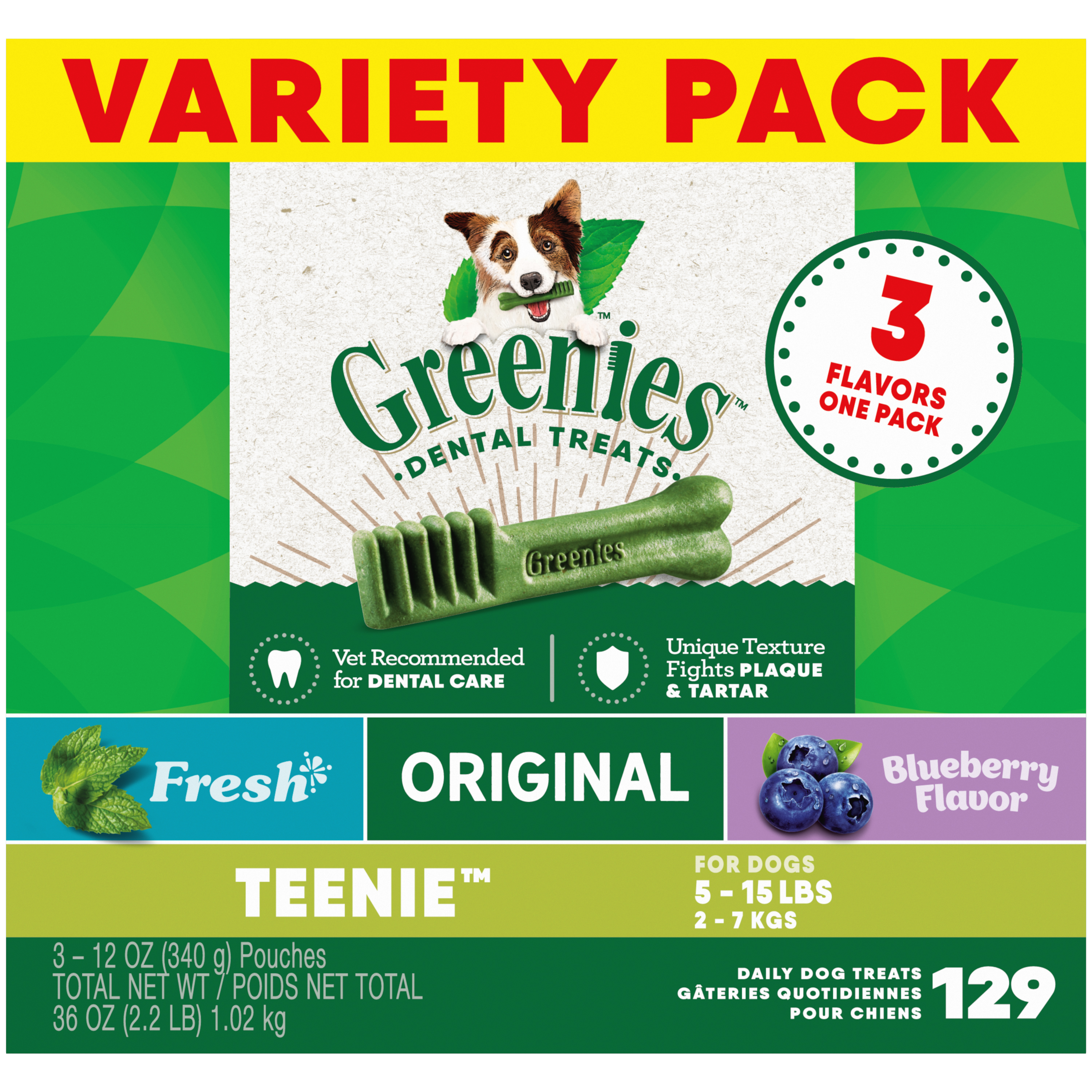 36oz Greenies Teenie 3 Flavor Variety pack Value Tub - Treats