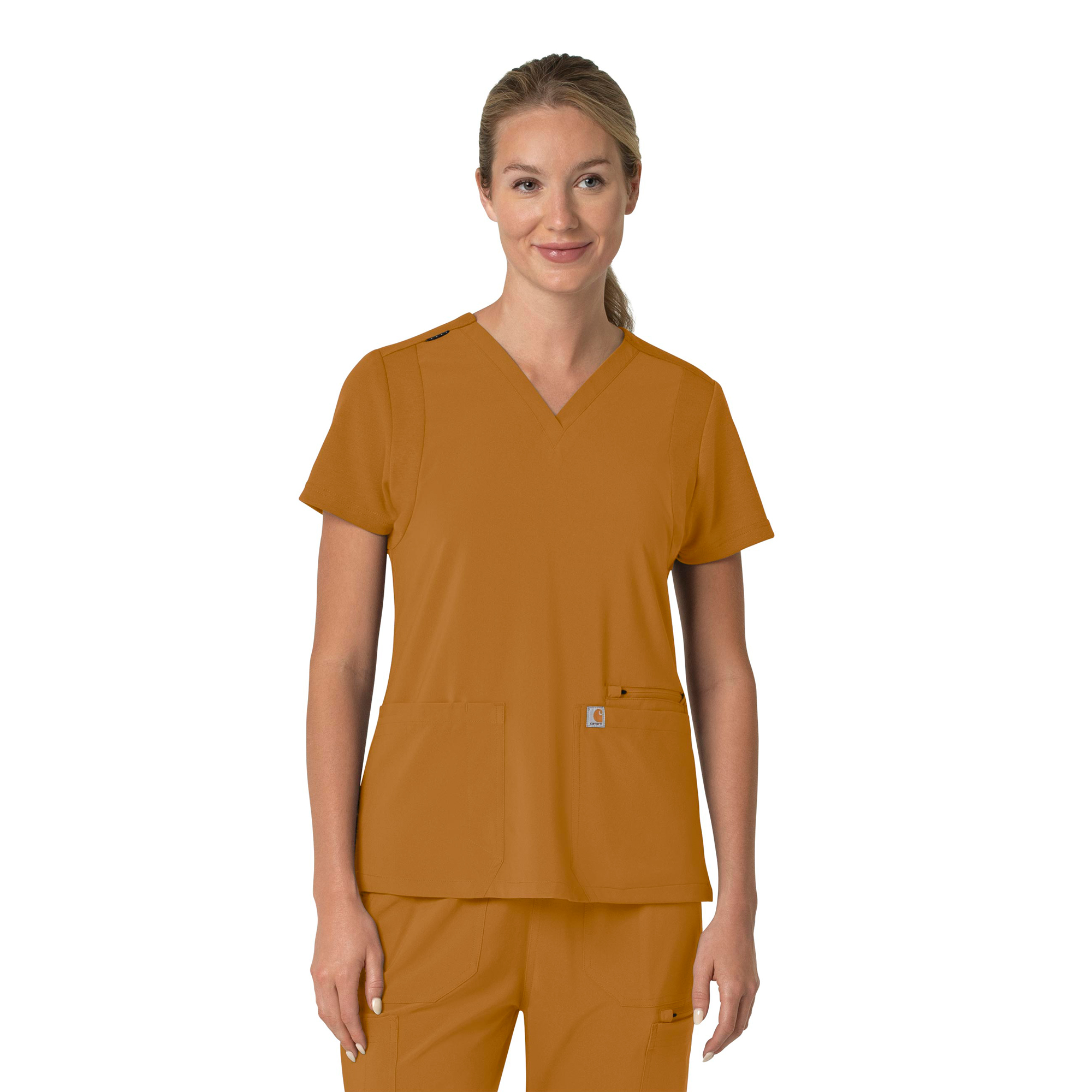 Carhartt Force Cross-Flex C13210 Women&#8216;s Flex Panel 3 Pocket Medical Scrub Top-Carhartt