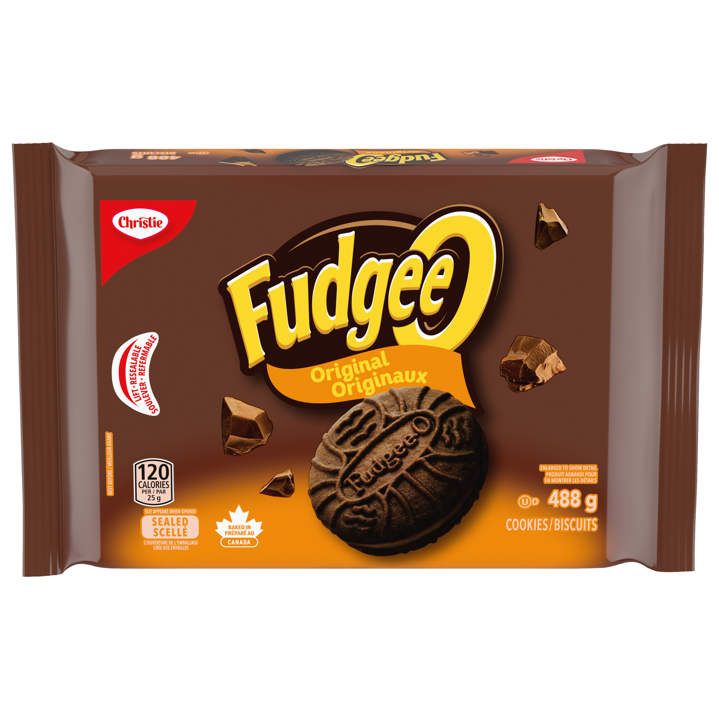 Fudgee-O Chocolatey Creme Filled Sandwich Cookies 488G-thumbnail-1