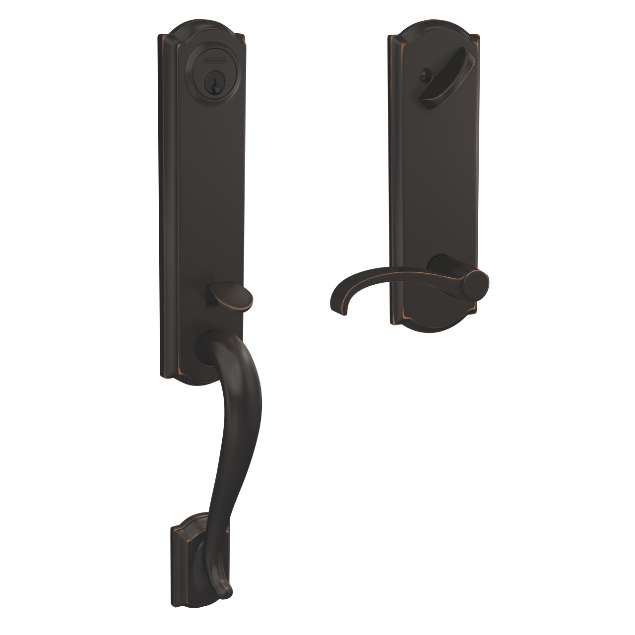Custom 3/4 Trim Single Cylinder Handleset and Whitney Lever with Camelot Trim