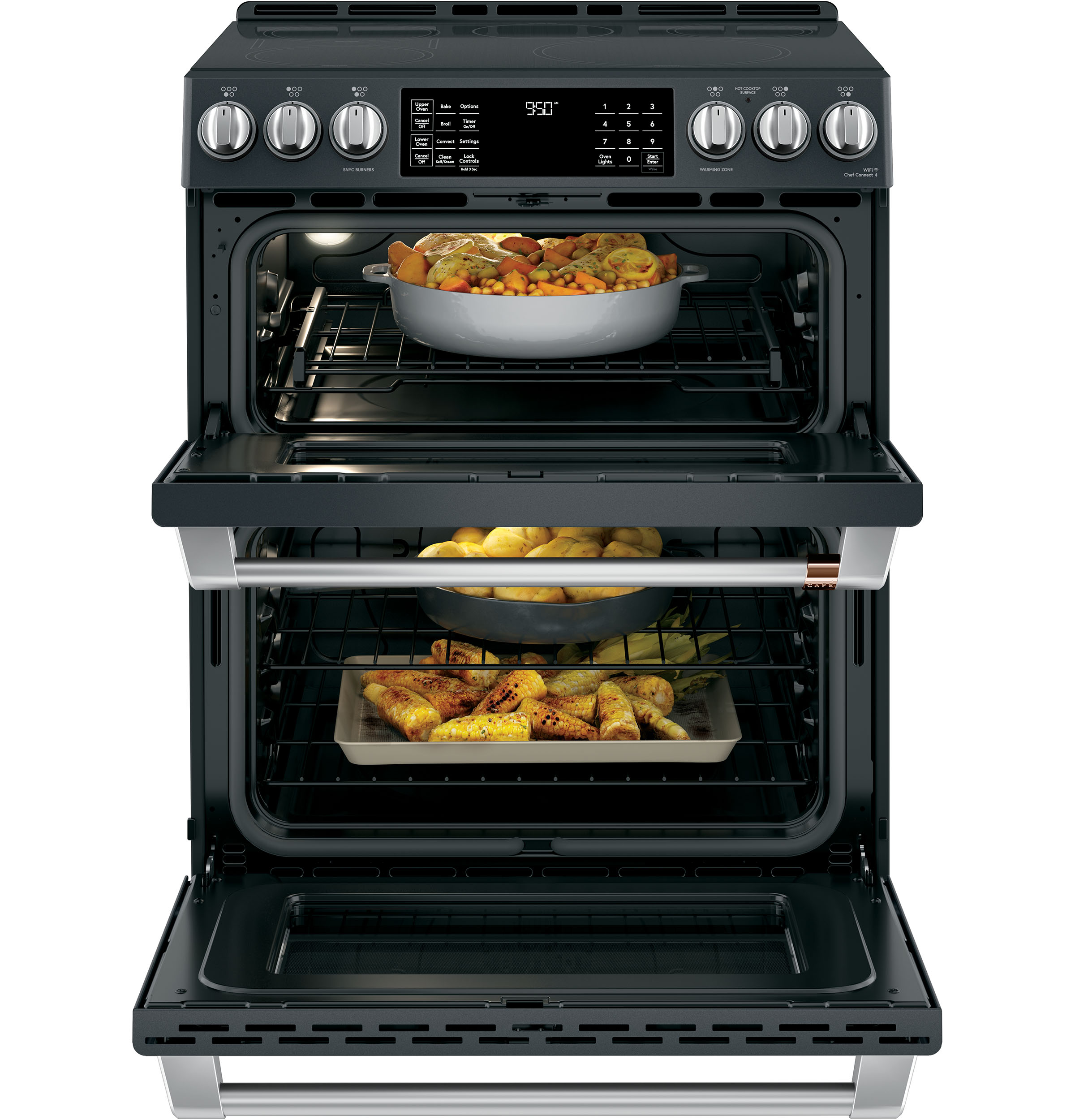 30" S/I — Induction RG — 5 Element — Slf Cln w/ Stm Cln Opt — Dbl Oven — True European Conv w/ Precise Air — Slf Cln Roller Rck — ADA Compliant — Connectable via built-in WiFi view 5