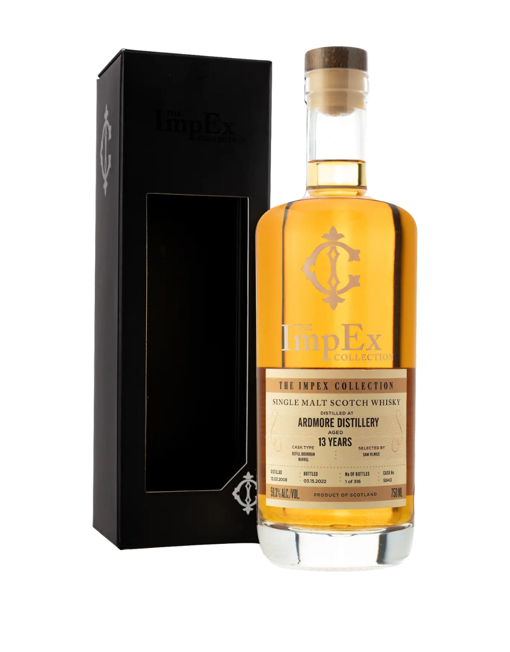 THE IMPEX COLLECTION 2008 13 YEAR OLD ARDMORE SINGLE CASK #5943