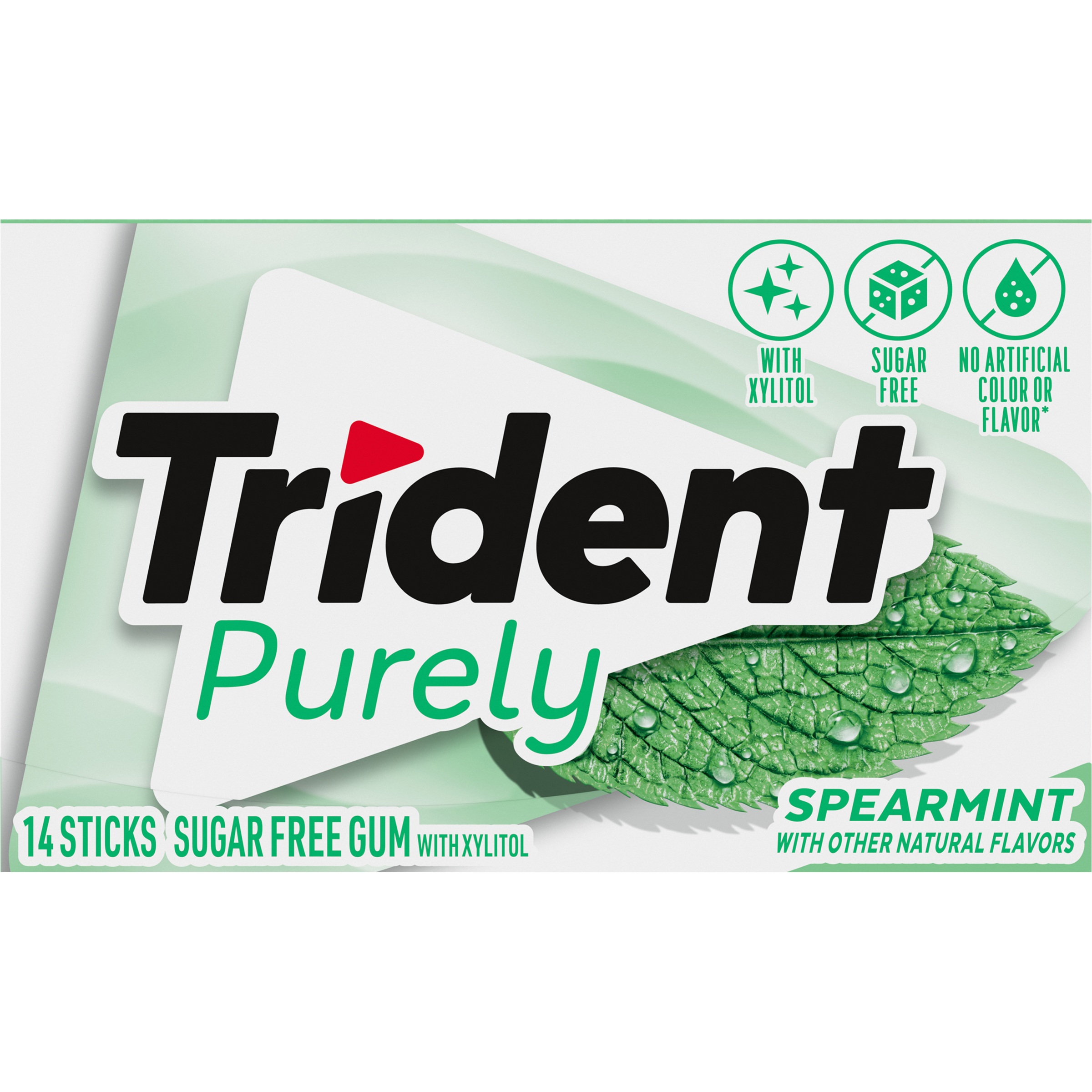 Trident Purely Spearmint Sugar Free Gum, 12 Packs of 14 Pieces (168 Total Pieces)-3