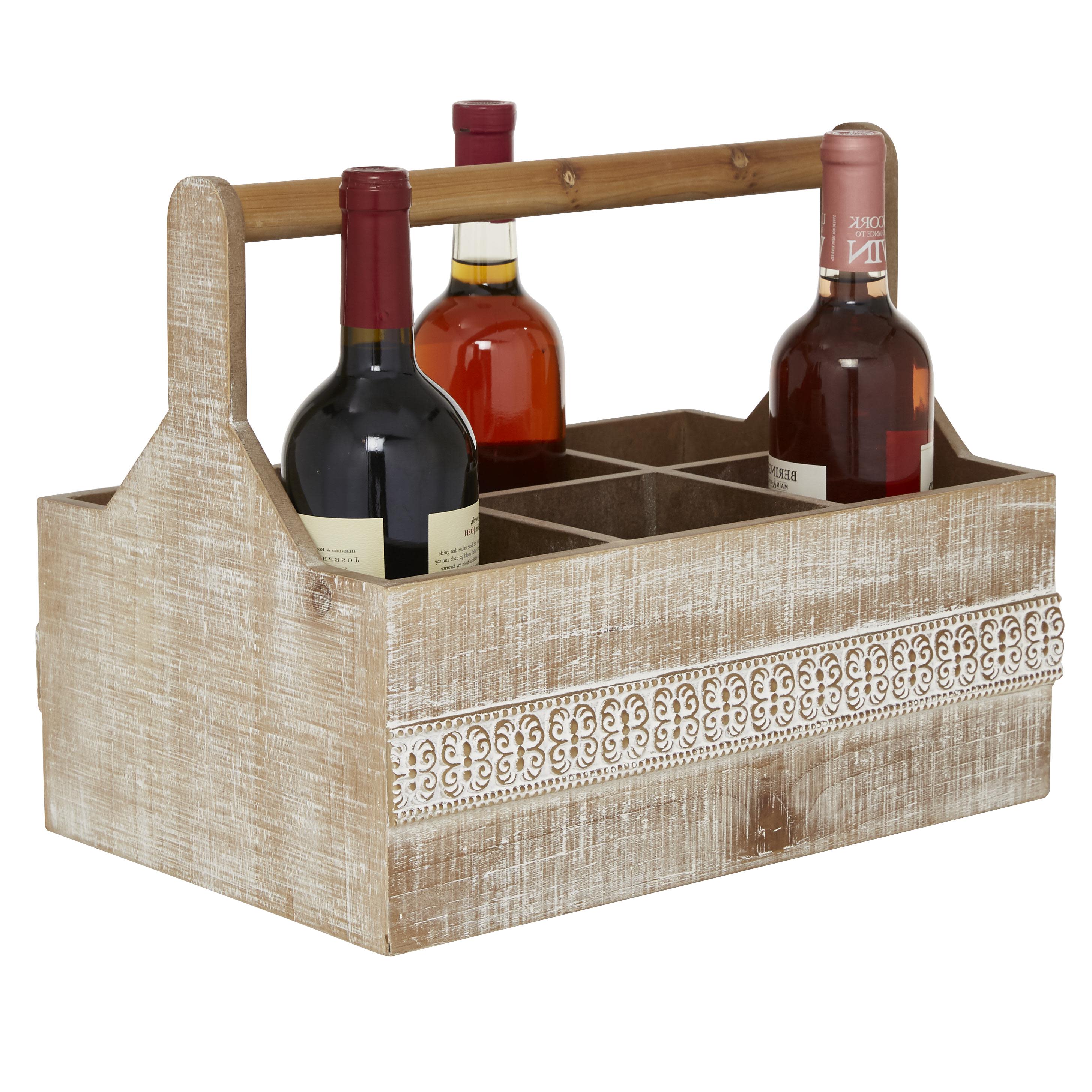 Brown Wood  Wine Holder, 15" x 10" x 12"