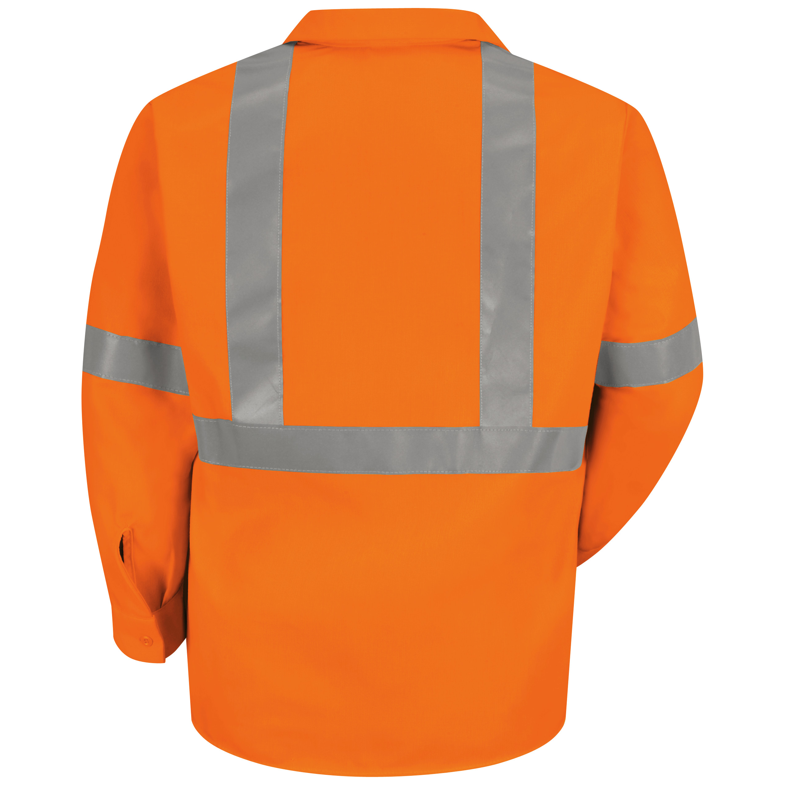 Picture of Red Kap® SS14-HV-C2L2 Men's Hi-Visibility Orange Long Sleeve Work Shirt - Type R, Class 2
