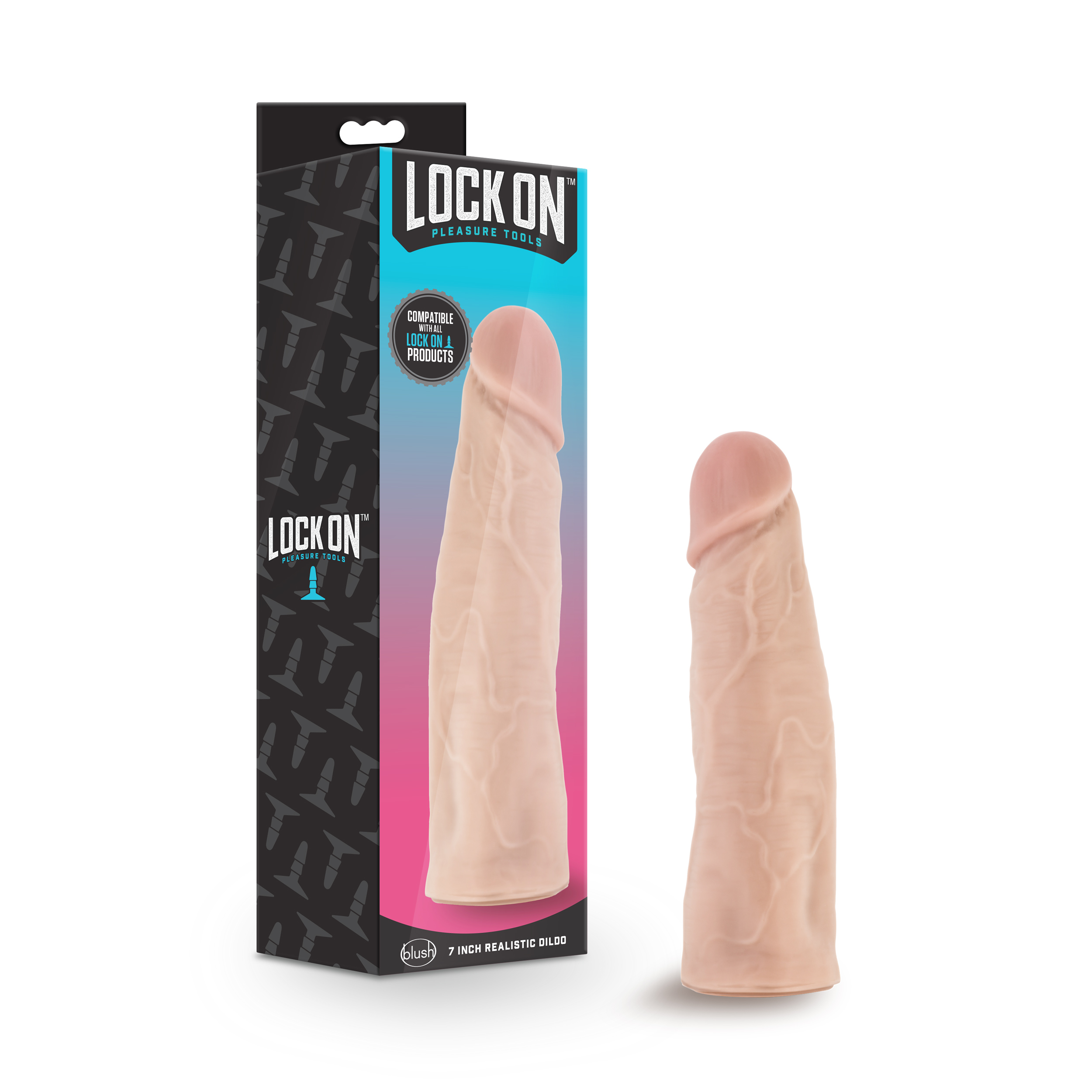 Blush Lock On Realistic Vanilla 7-Inch Long Dildo With Lock On Base