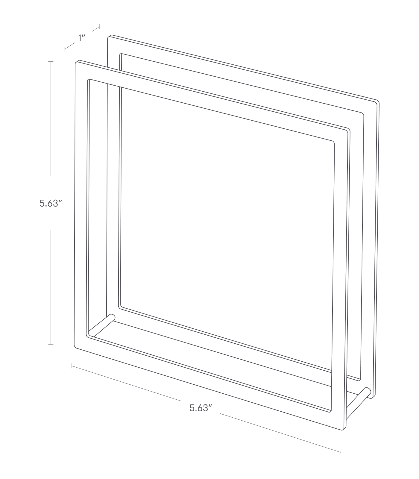 TOWER Napkin Holder. 5.63 inches long, 1 inch wide, 5.63 inches tall.