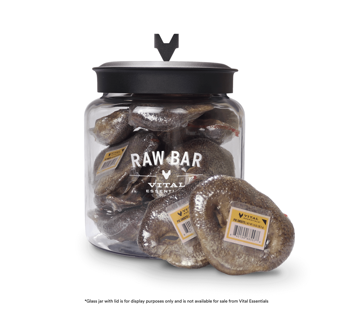 Vital Essentials RAW BAR Freeze-Dried Raw Pig Snouts Dog Snacks - 14 pcs - Treats