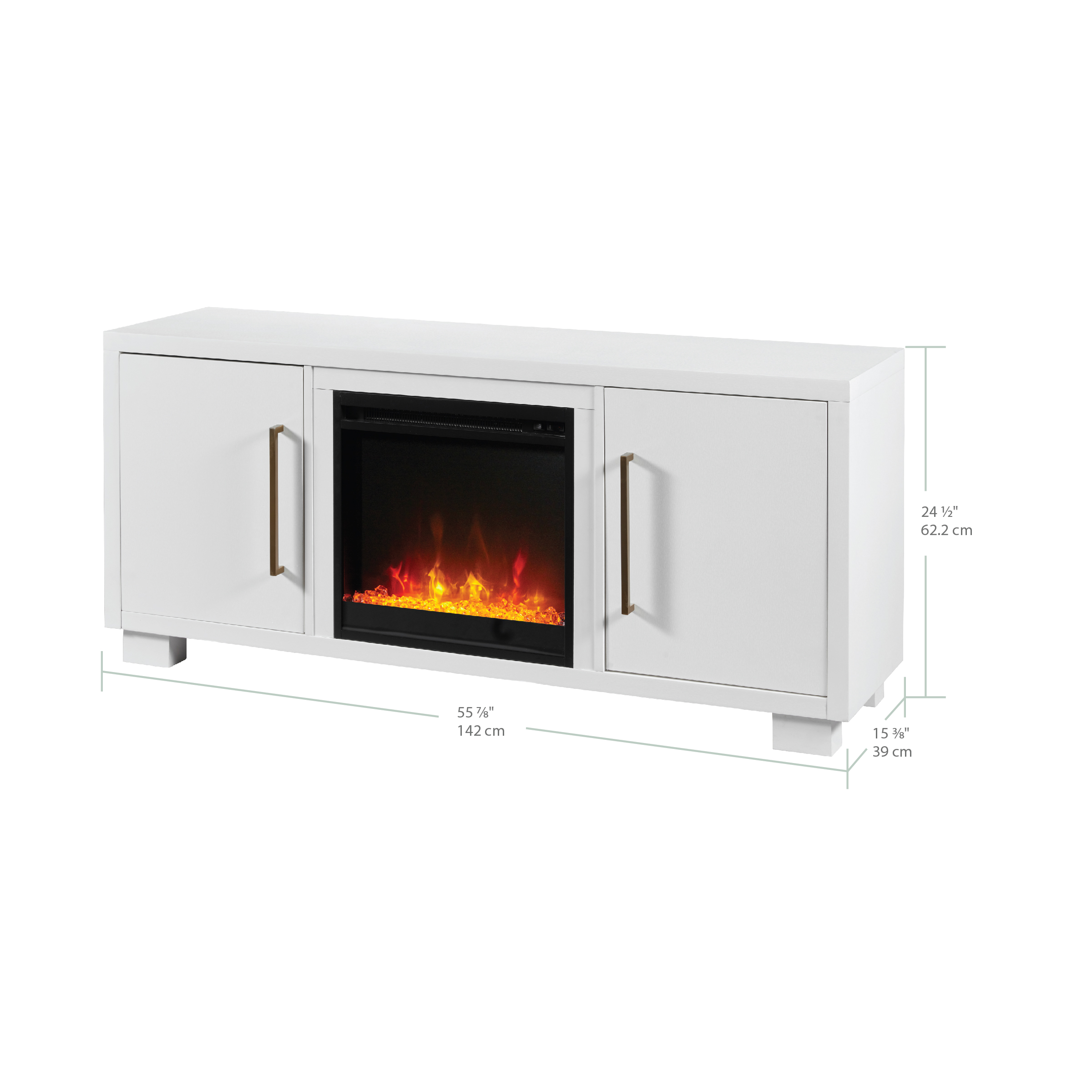 Dimplex Shelby TV Stand Electric Fireplace, White Glen Dimplex Americas