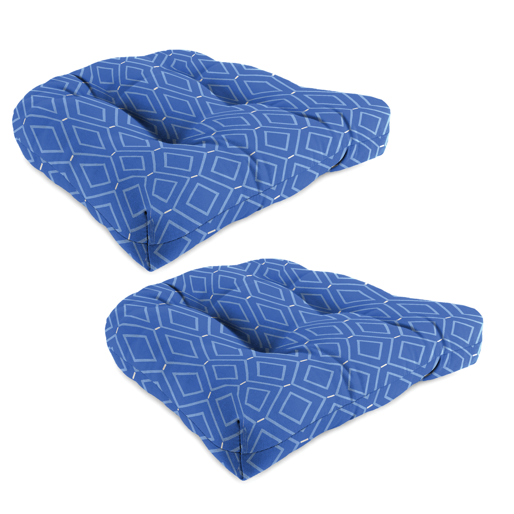 New Tufted Outdoor Patio Wicker Chair Seat Cushions 18", 2-Pack, Fade Resistant - Picture 16 of 23
