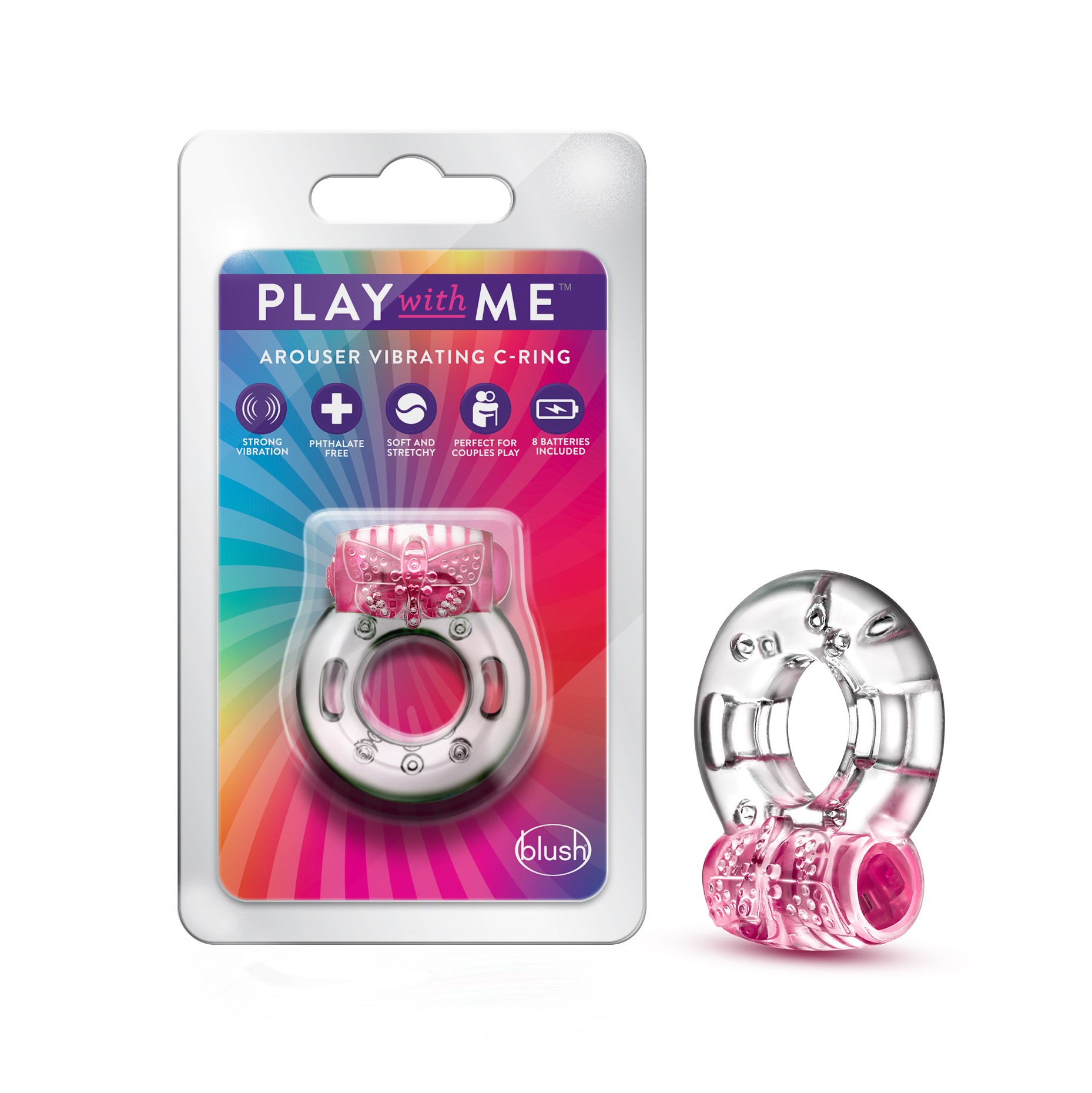 Blush Play With Me? / Arouser: Pink Vibrating Penis Ring