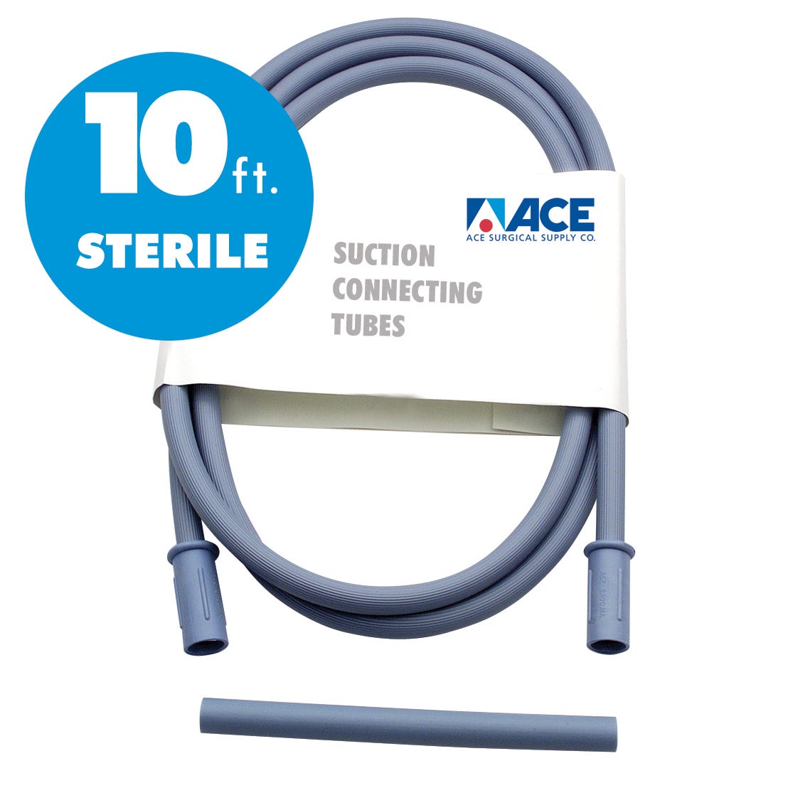 ACE Suction Connection Tubing Sterile - Opaque Blue with Adapter, 10' long -20/Case