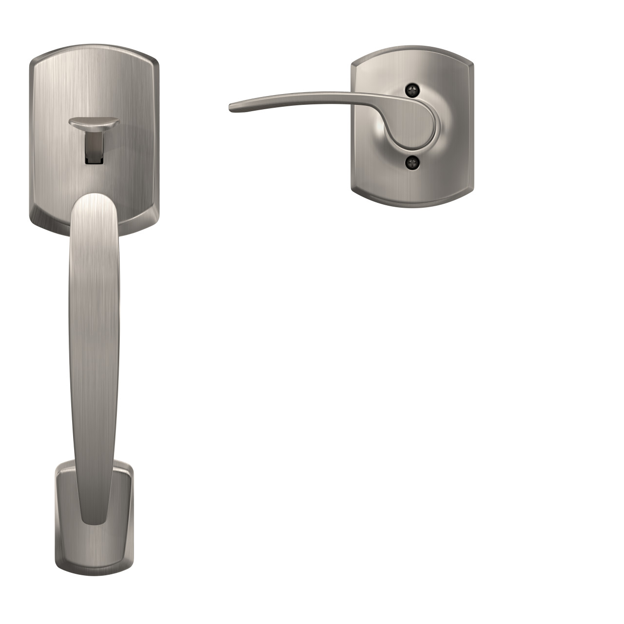 Front Entry Handle and Merano Lever with Greenwich Trim
