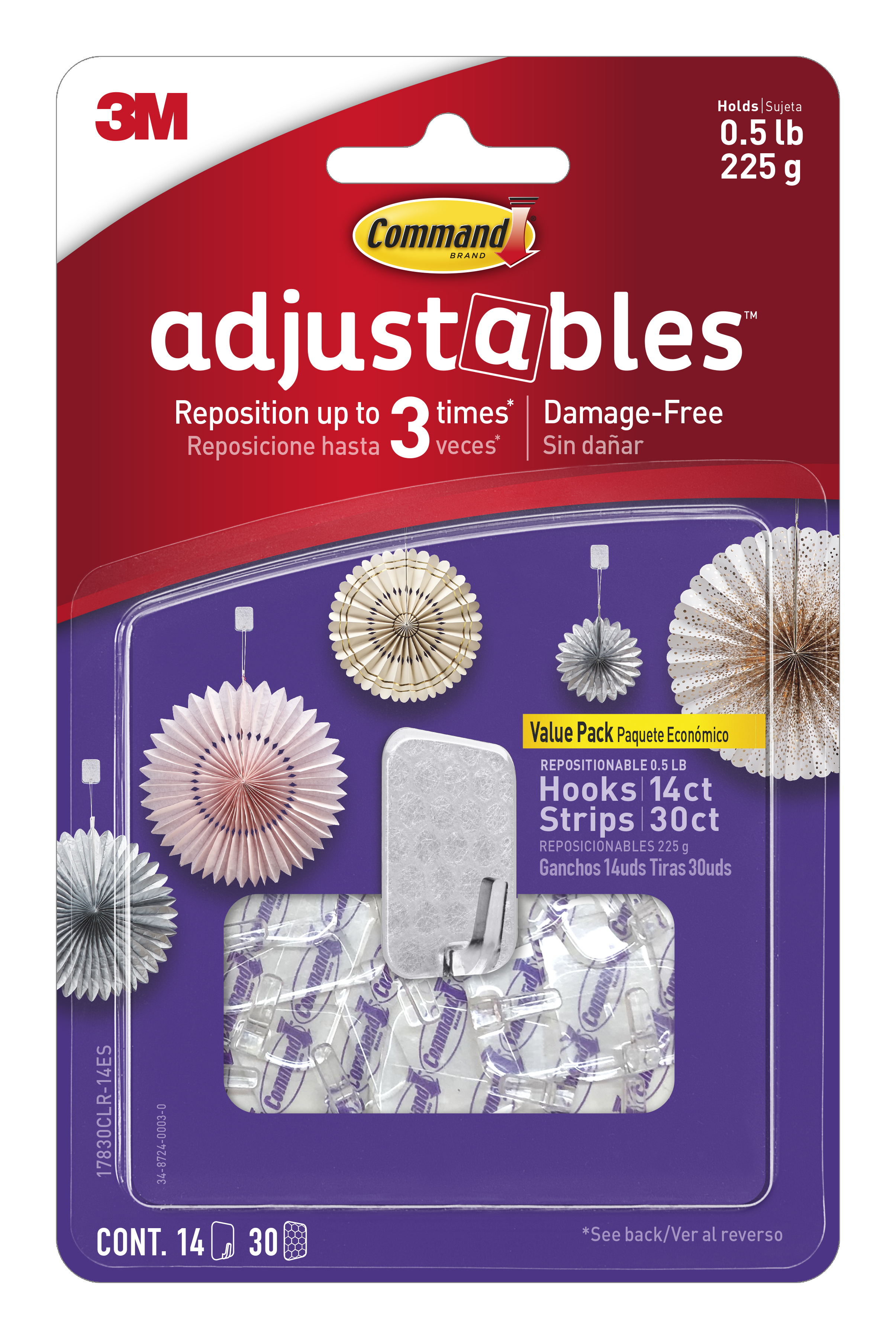 UPC 00638060277454 | Command® Adjustables™ Repositionable 1/2 lb Hooks