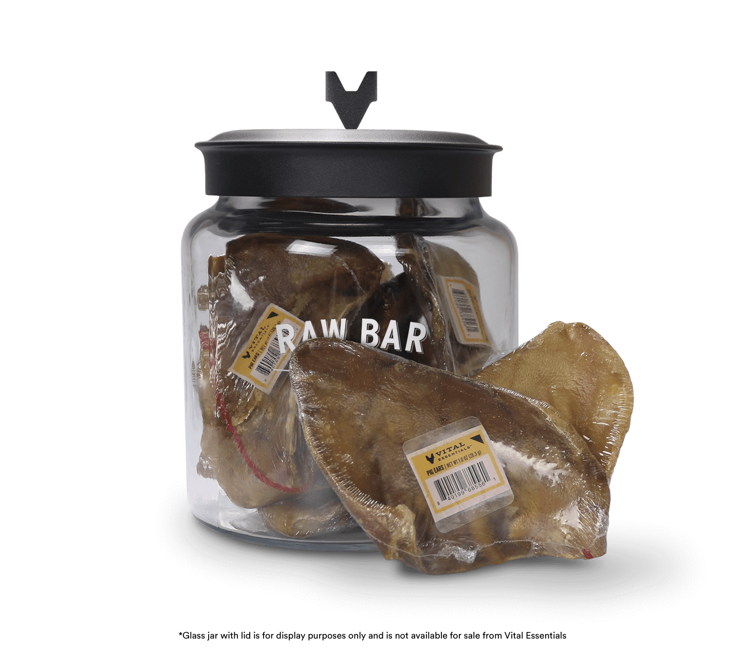 Vital Essentials RAW BAR Freeze-Dried Raw Pig Ears Dog Snacks - 18 pcs - Treats