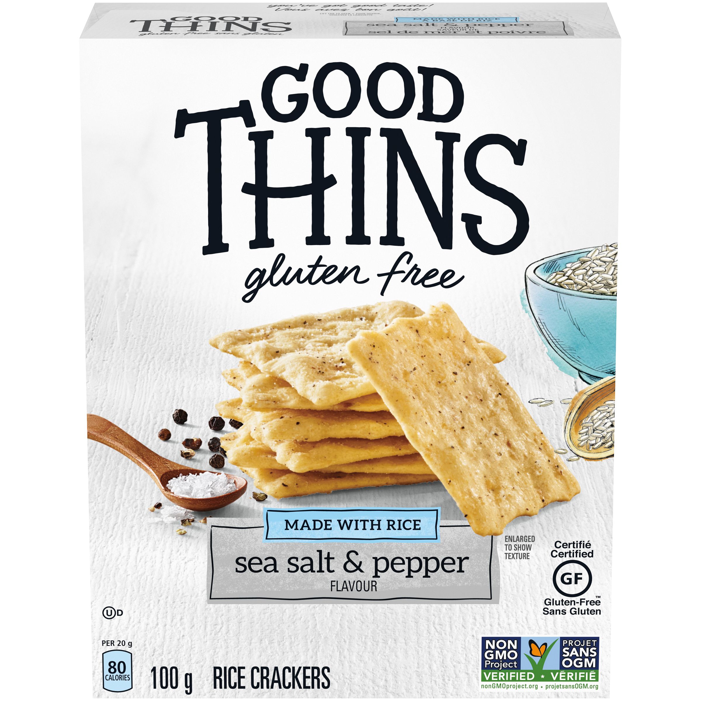 Good Thins Rice Sea Salt & Pepper Crackers 100 G