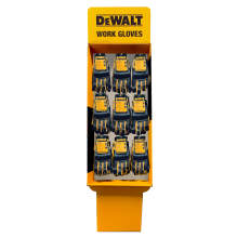 DEWALT FS9-DPG211 Performance Padded Gloves 9 Peg Free Standing Corrugated Display, 45 Pairs