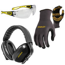 STANLEY SYCOMBOKIT-1 EU Eye, Ear and Hand Protection Combo Kit - Clear Lens