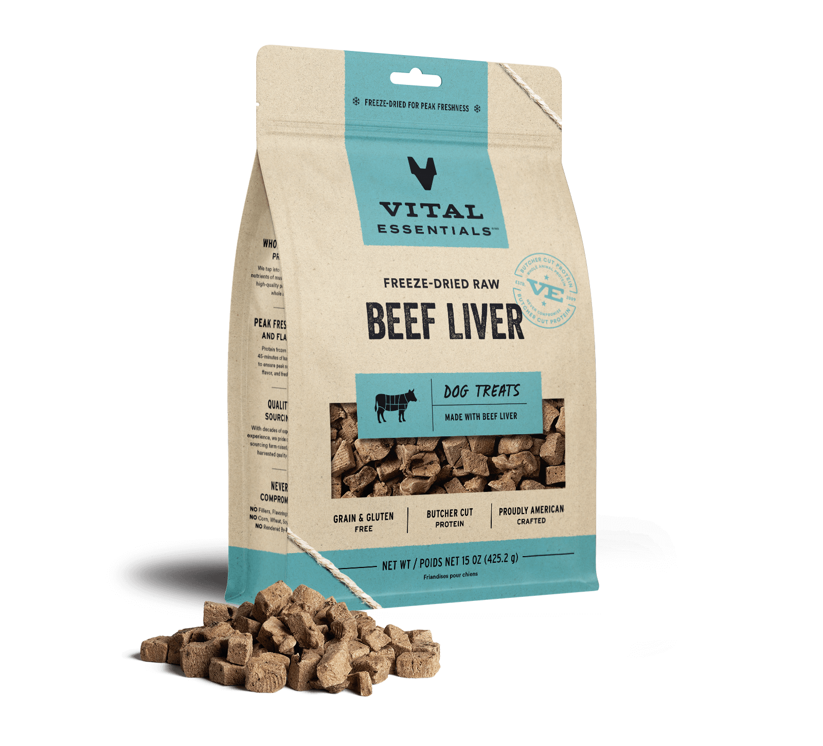 Vital Essentials Freeze-Dried Raw Beef Liver Dog Treats, 15 oz - Treats
