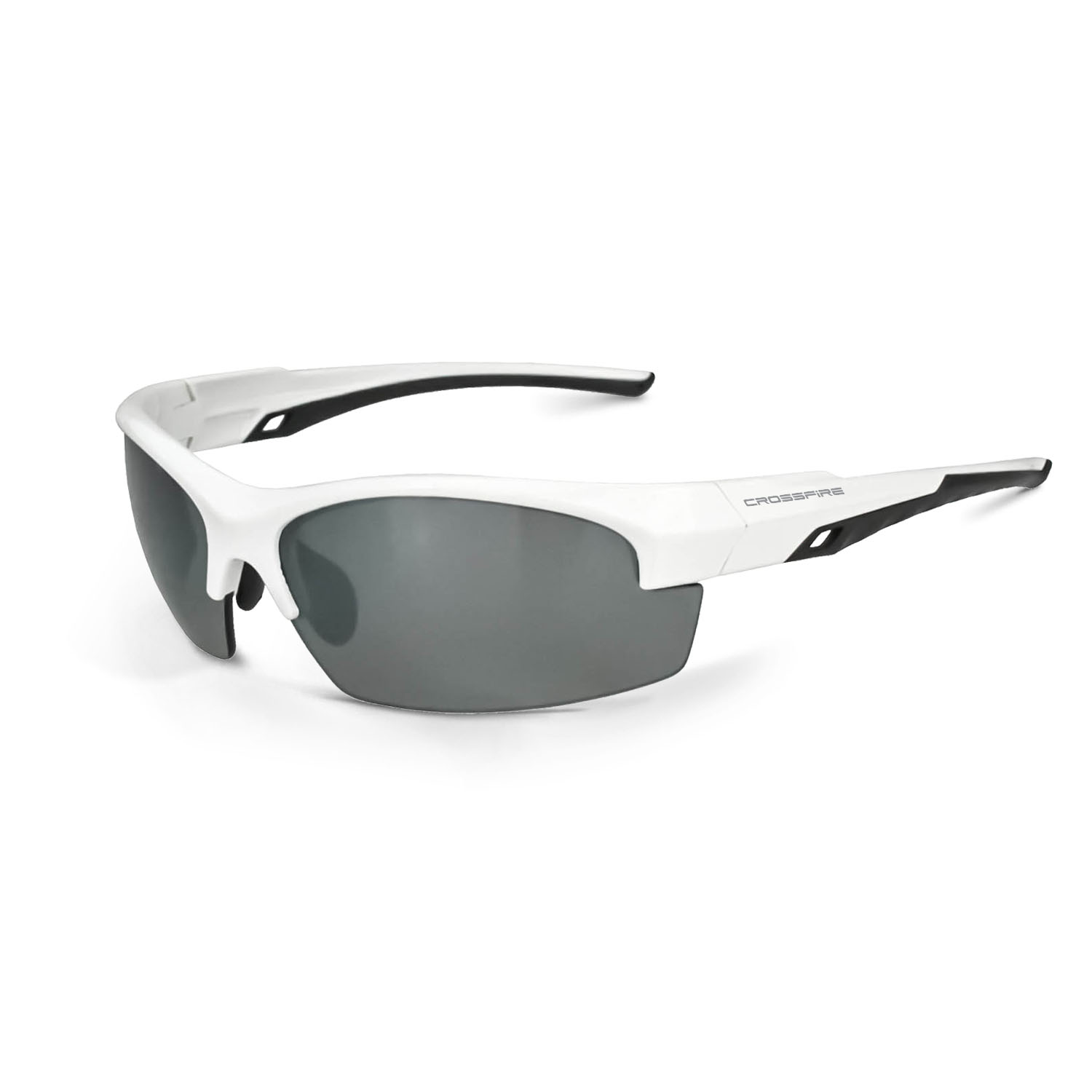 Crucible Premium Safety Eyewear - White Frame - Polarized Silver Mirror Lens