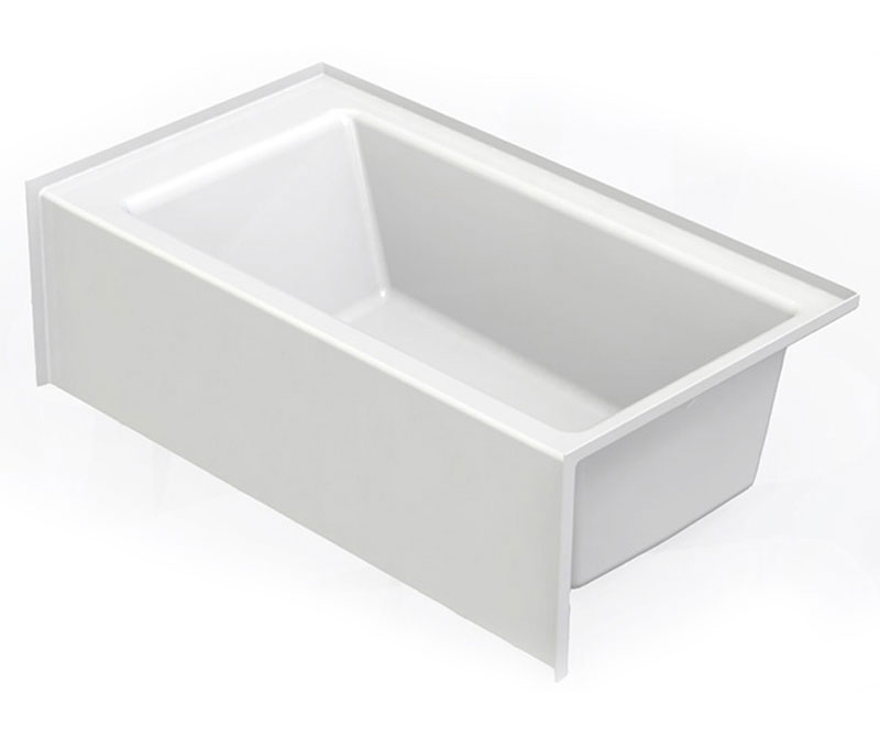 6036SMINM AFR 60 x 36 AcrylX Alcove Right-Hand Drain Bathtub in White view 2