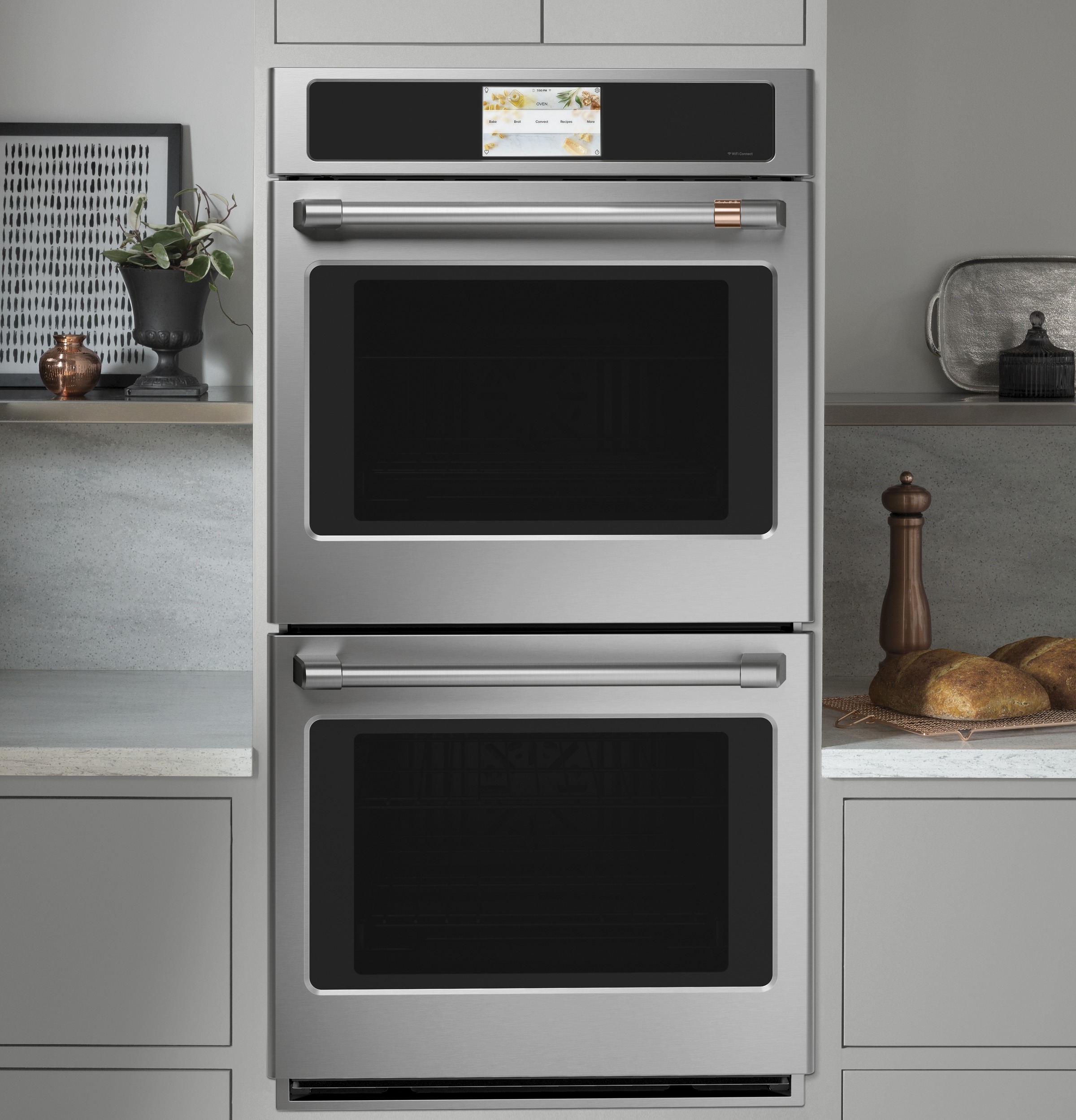27" Width — Dbl Elec — Slf & Stm Cln — Conv (Both) — 7" Full-Clr Tch LCD Scrn — 2x Roller Rck, Meat Prb — Connectable via built-in WiFi — Est Drop Date = JUN-26 view 3