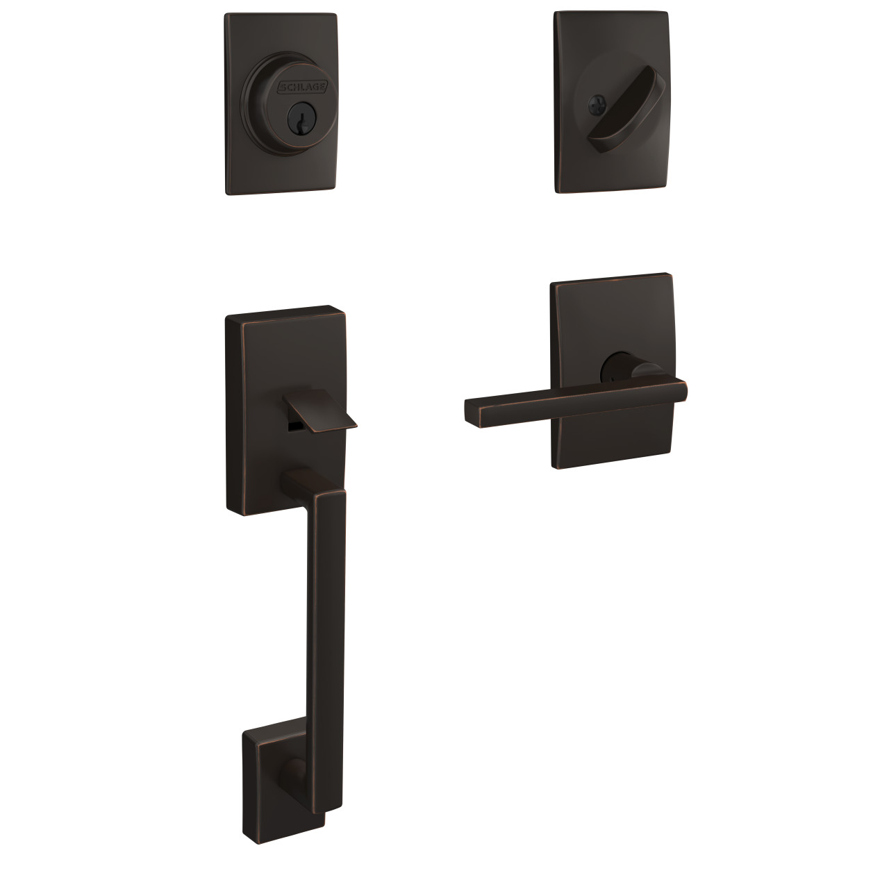 Custom Single Cylinder Handleset and Latitude Lever with Century Trim