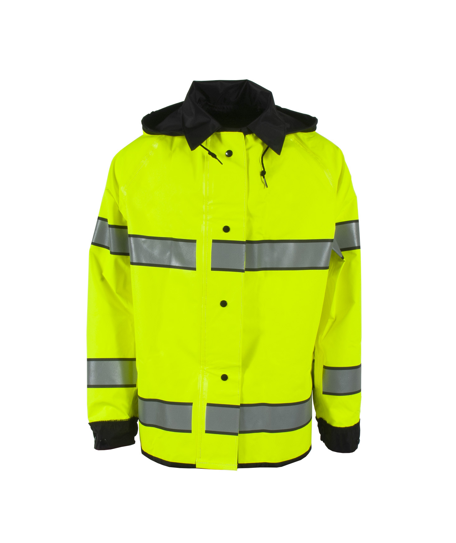 4703RJH3M Safe Officer Reversible Rain Jacket with Reflective Taping - Hi-Vis Lime/Black - Size 4X