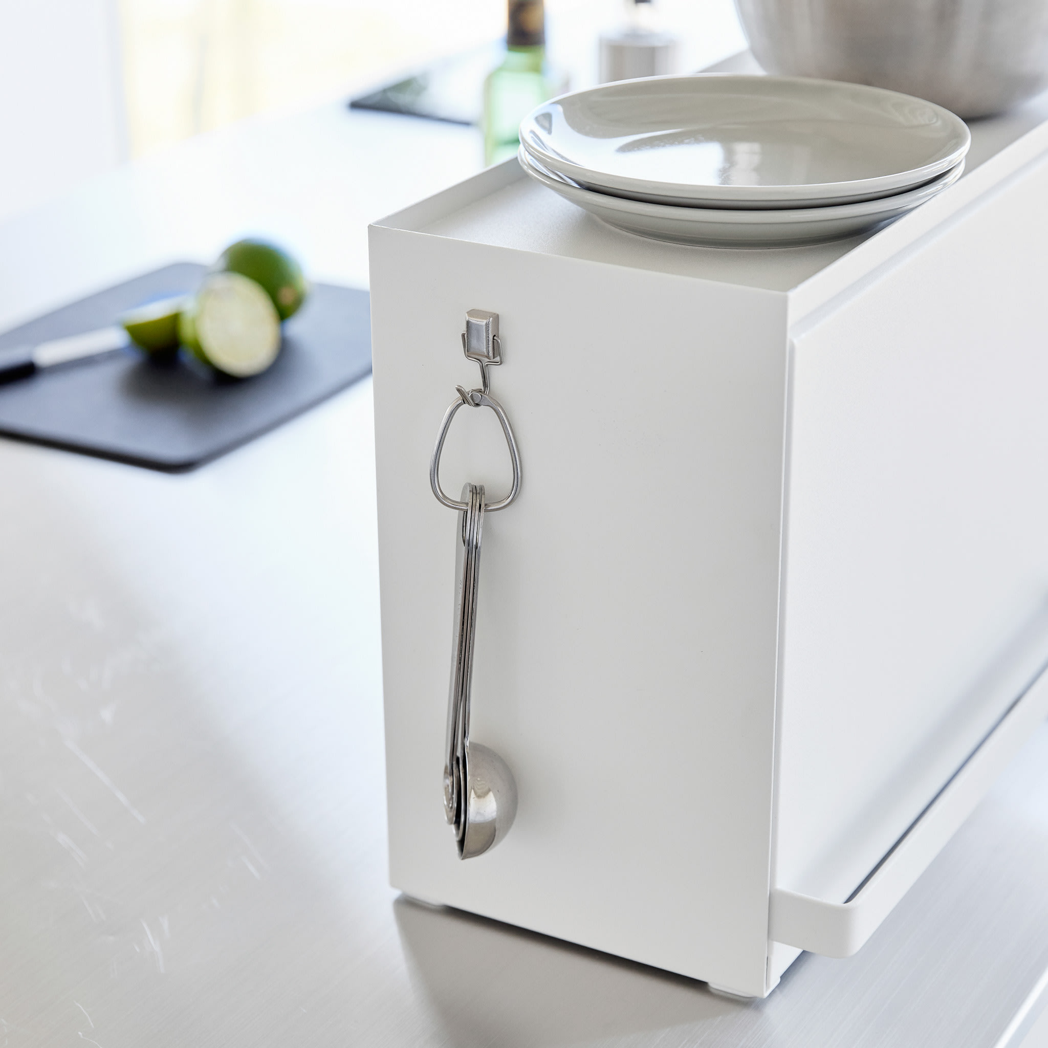 Semi-Closed Countertop Storage Box : Magnetic Surface