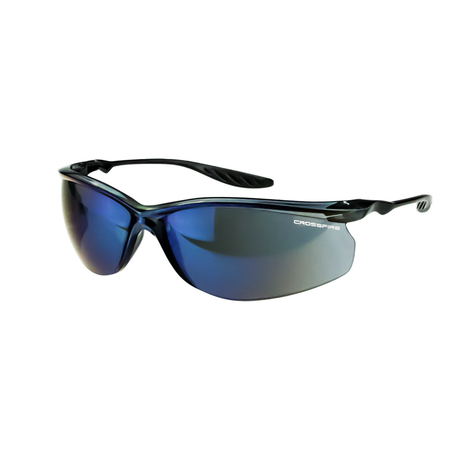 24Seven Performance Safety Eyewear - Crystal Black Frame - Blue Mirror Lens