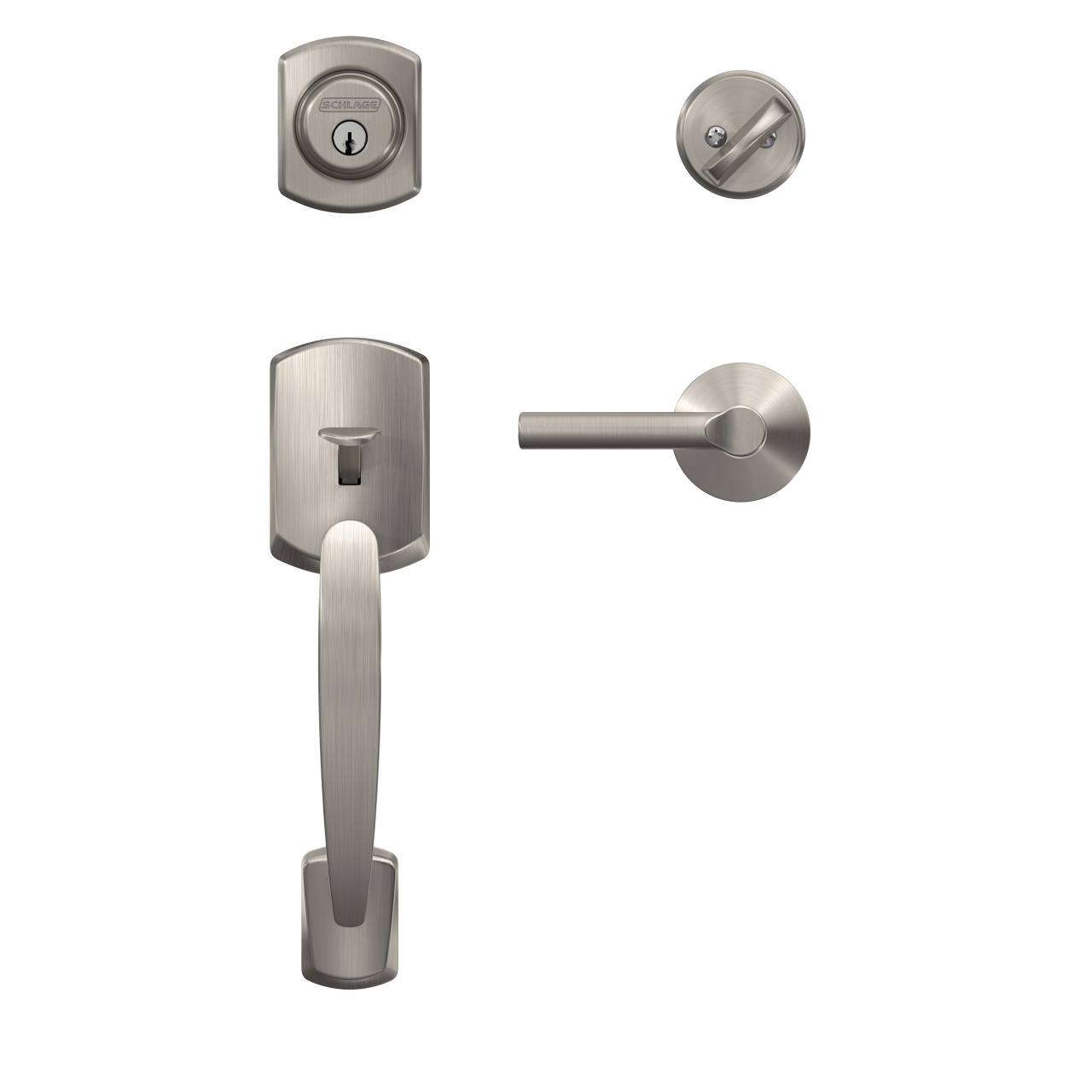 Custom Single Cylinder Handleset and Broadway Lever with Kinsler Trim