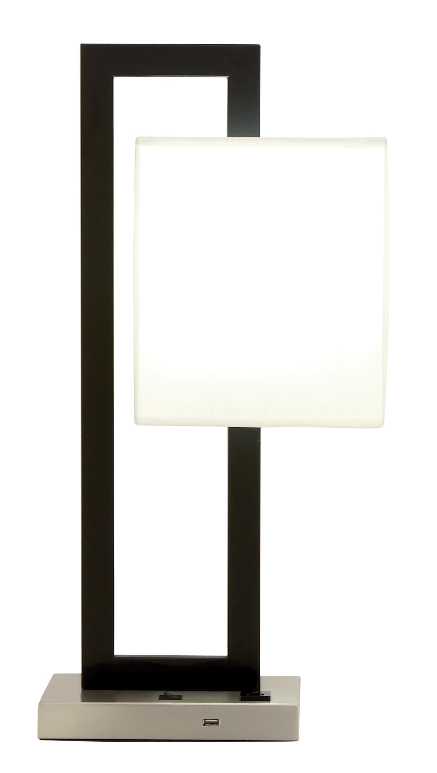 Silver Metal  Room Table Lamp, 12" x 7" x 24"