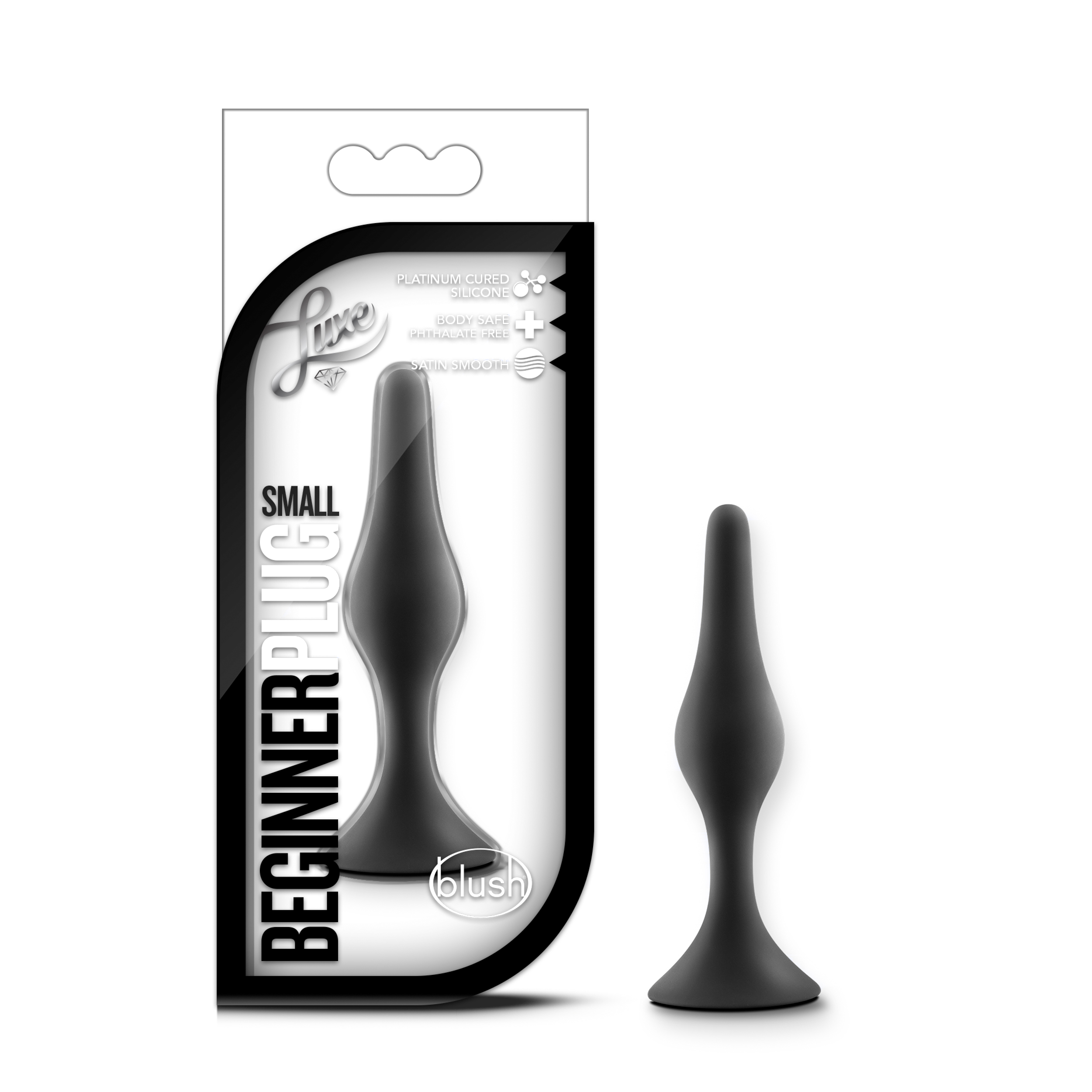 Blush Luxe Beginner Black 3.25-Inch Anal Plug With Suction Cup Base