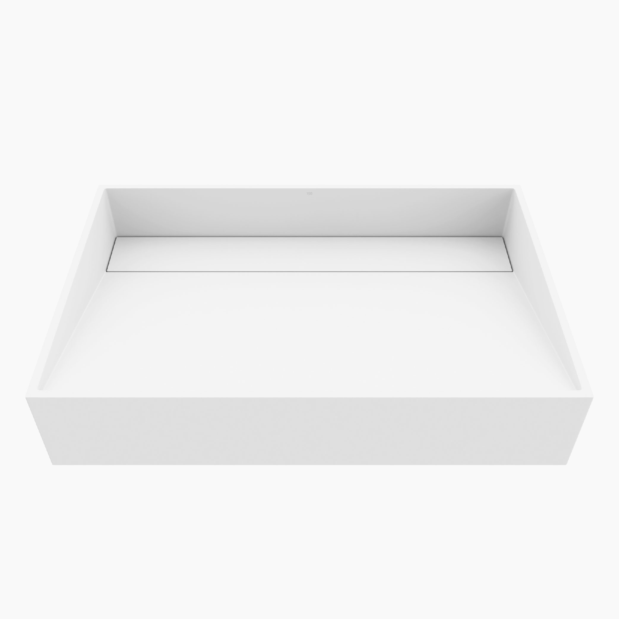 VIGO Matte Stone Starr Composite Square Vessel Bathroom Sink In White With Niko Faucet And Drain In Chrome Vgt2037 - View #4