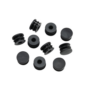 Plug Button, Black Plastic, 3/4 Inch Tubing, 10 Pack