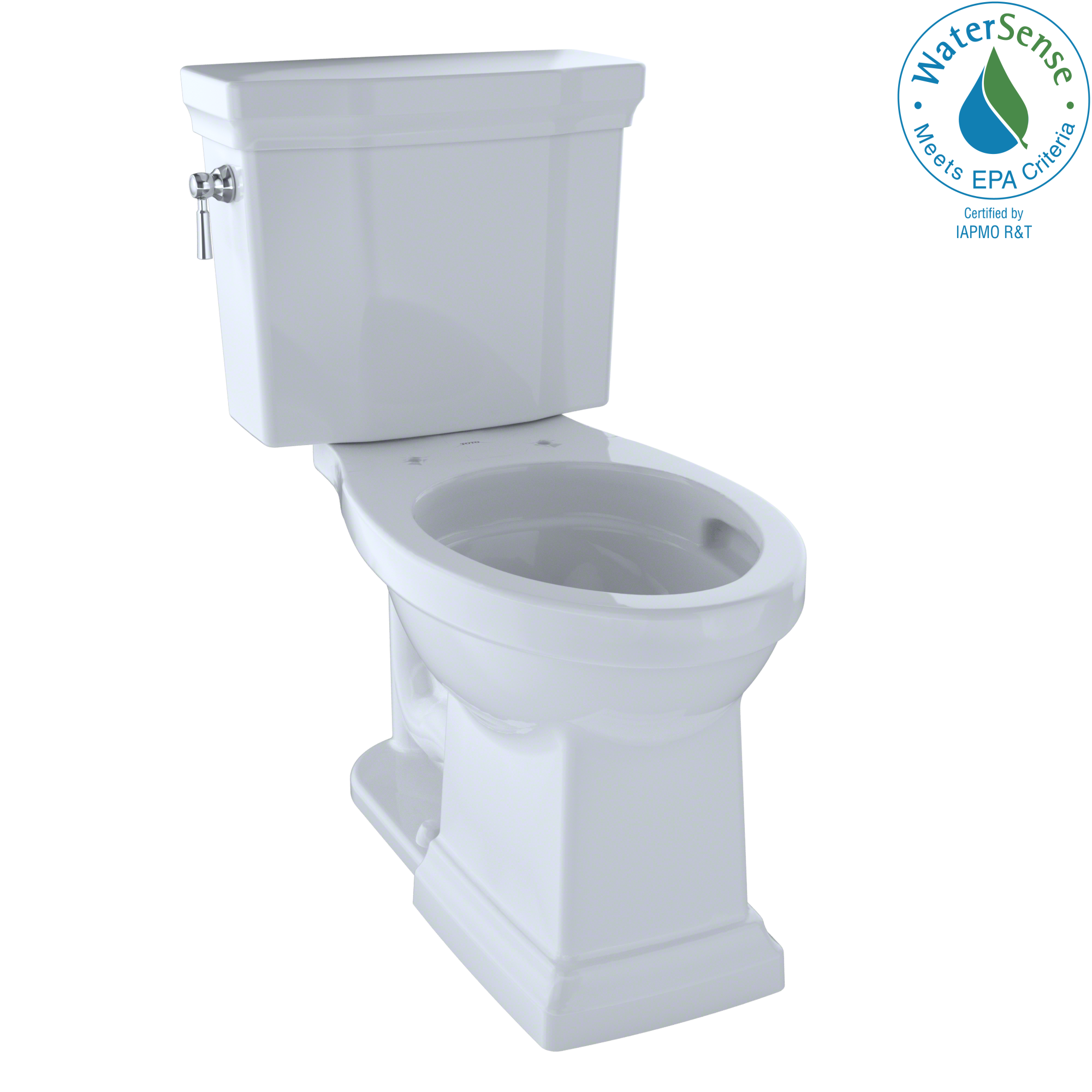 TOTO Promenade II Two-Piece Elongated 1.28 GPF Universal Height Toilet with CEFIONTECT, Cotton White, Vitreous China, CST404CEFG#01