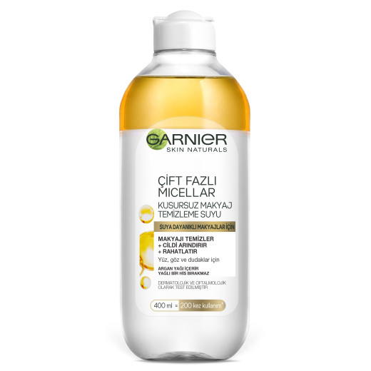 garnier çift fazlı micellar kusursuz makyaj temizleme suyu 400ml