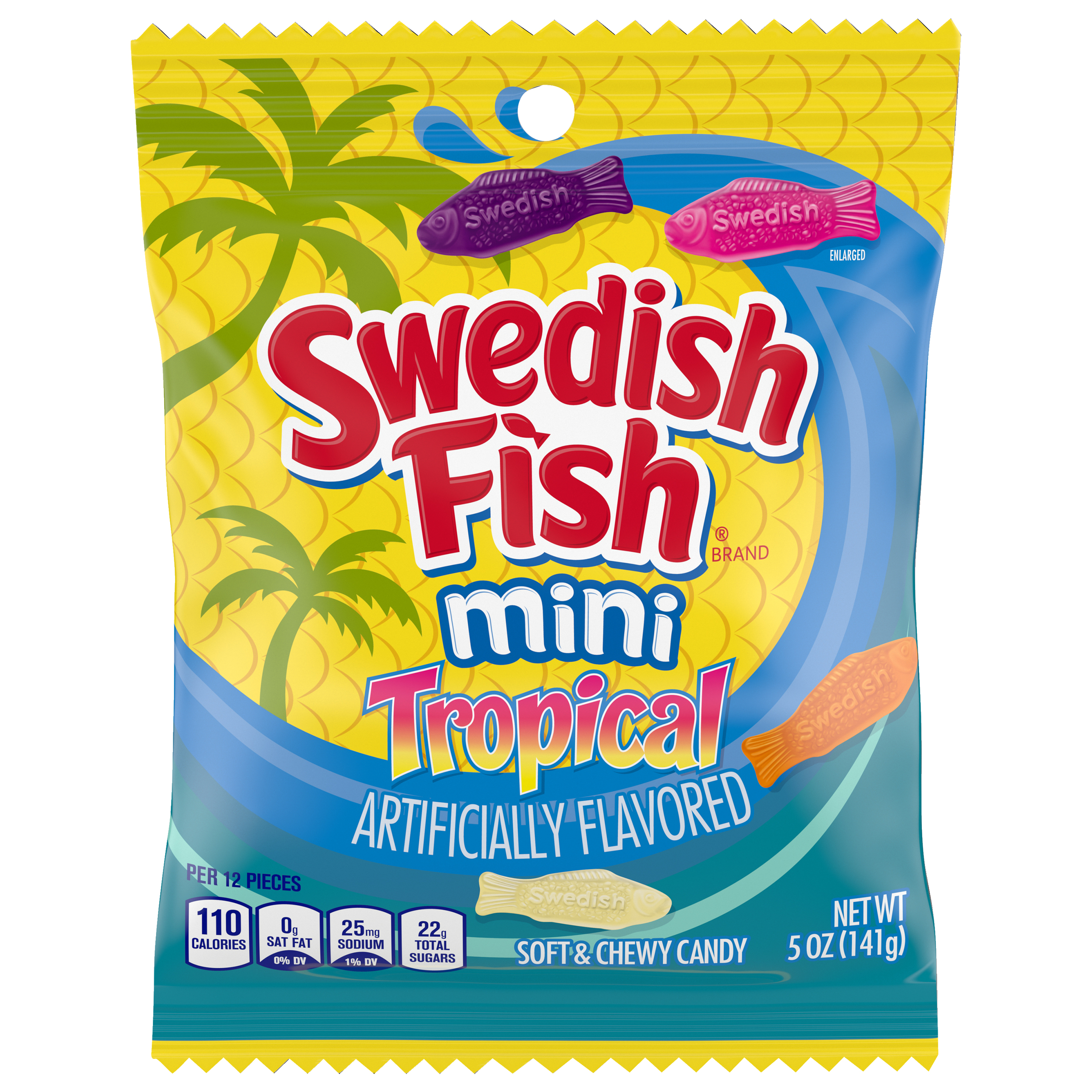 SWEDISH FISH Mini Tropical Soft & Chewy Candy, 5 oz
