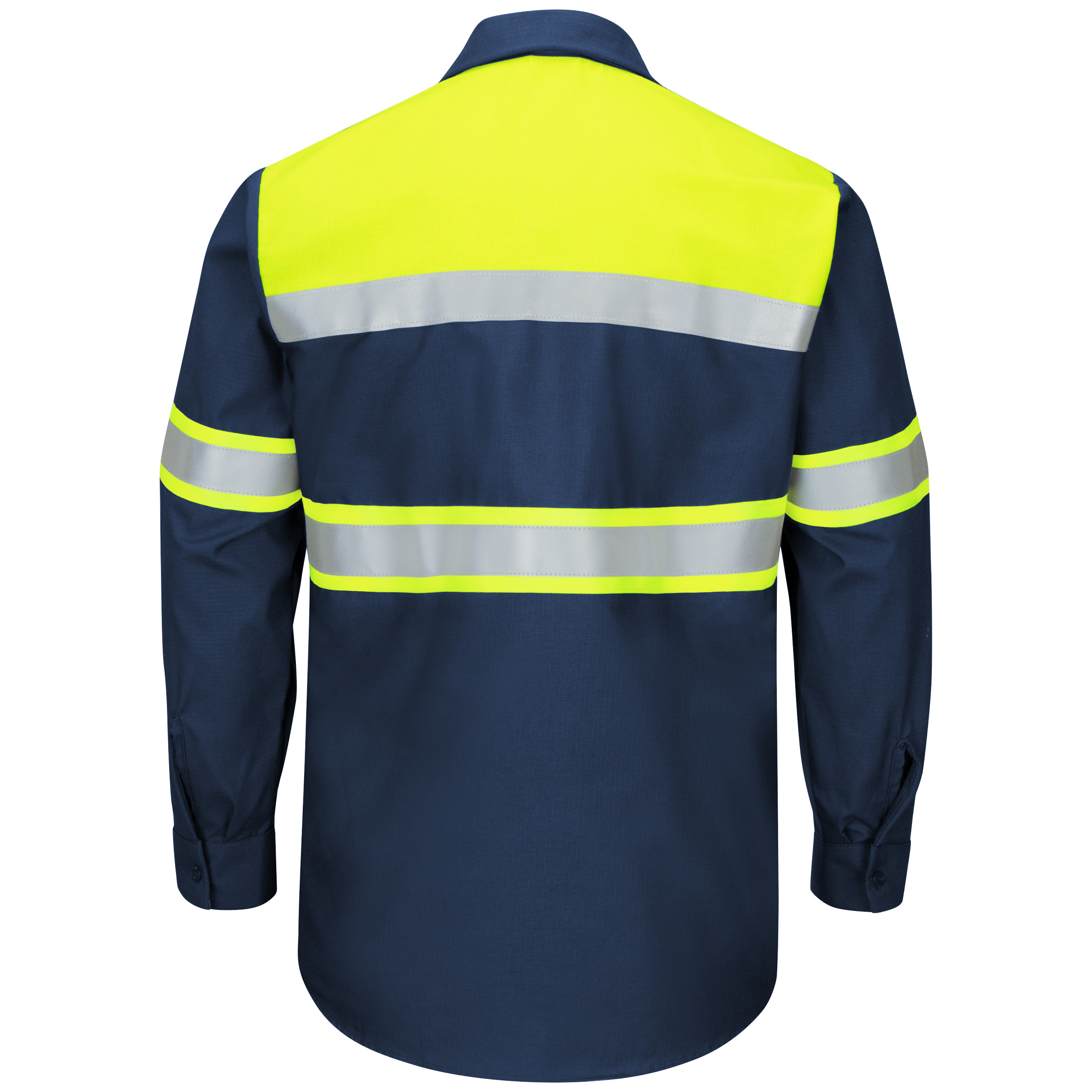 Picture of Red Kap® SY70-HV-TOC1 Hi-Visibility Long Sleeve Color Block Ripstop Work Shirt - Type O, Class 1
