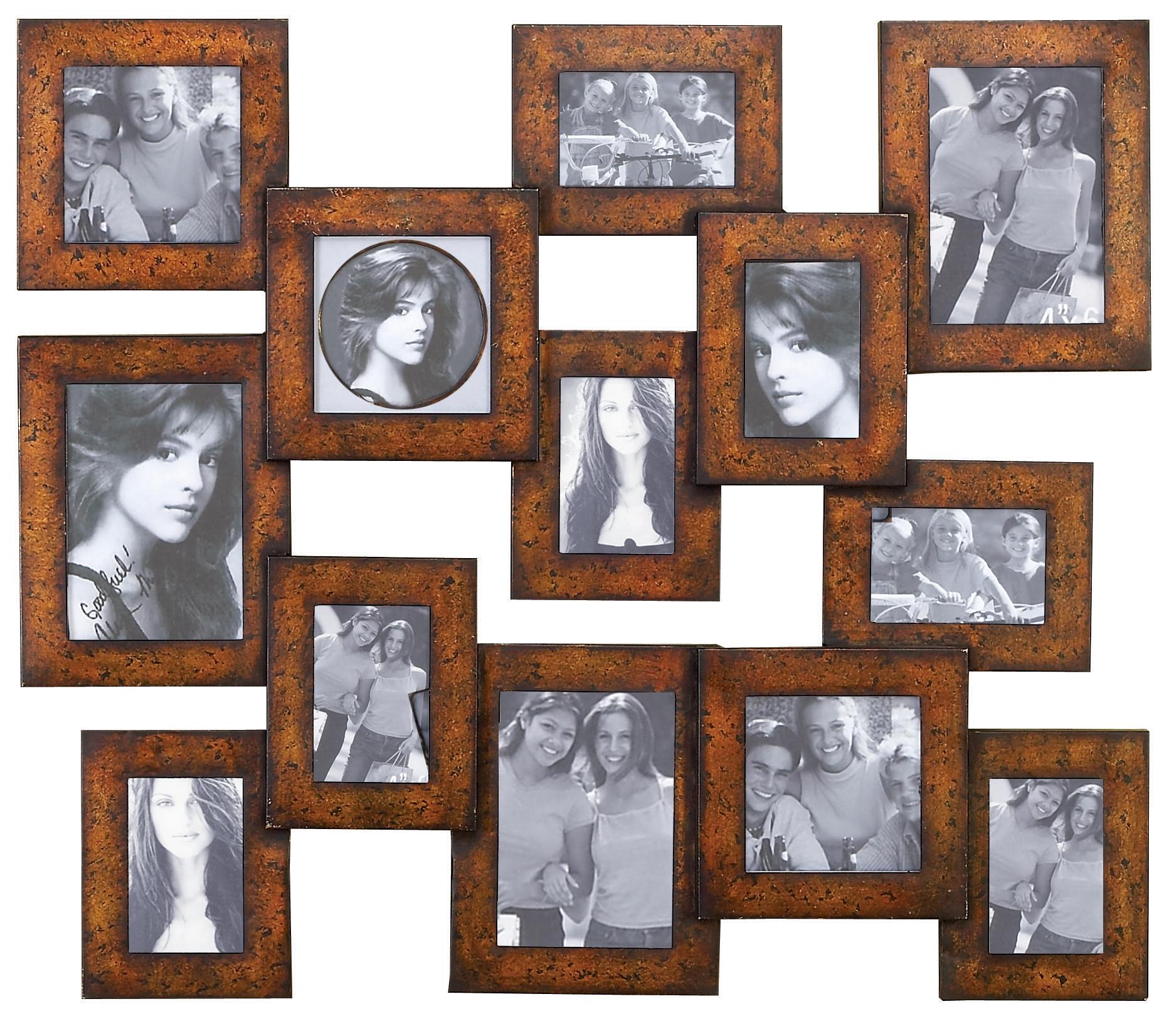Brown Metal  Wall Photo Frame, 29" x 2" x 24"
